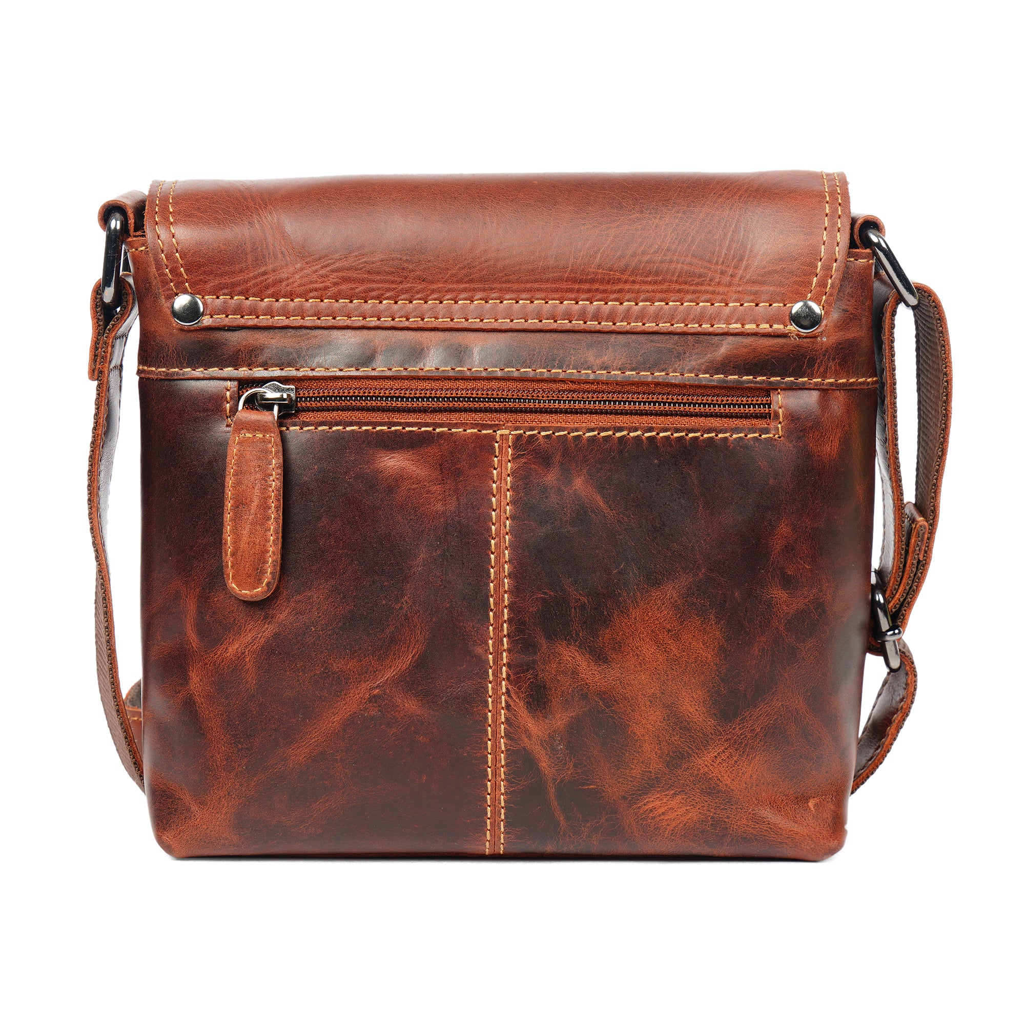 Metro Leather Crossbody Bag in Chestnut - Minori Leather