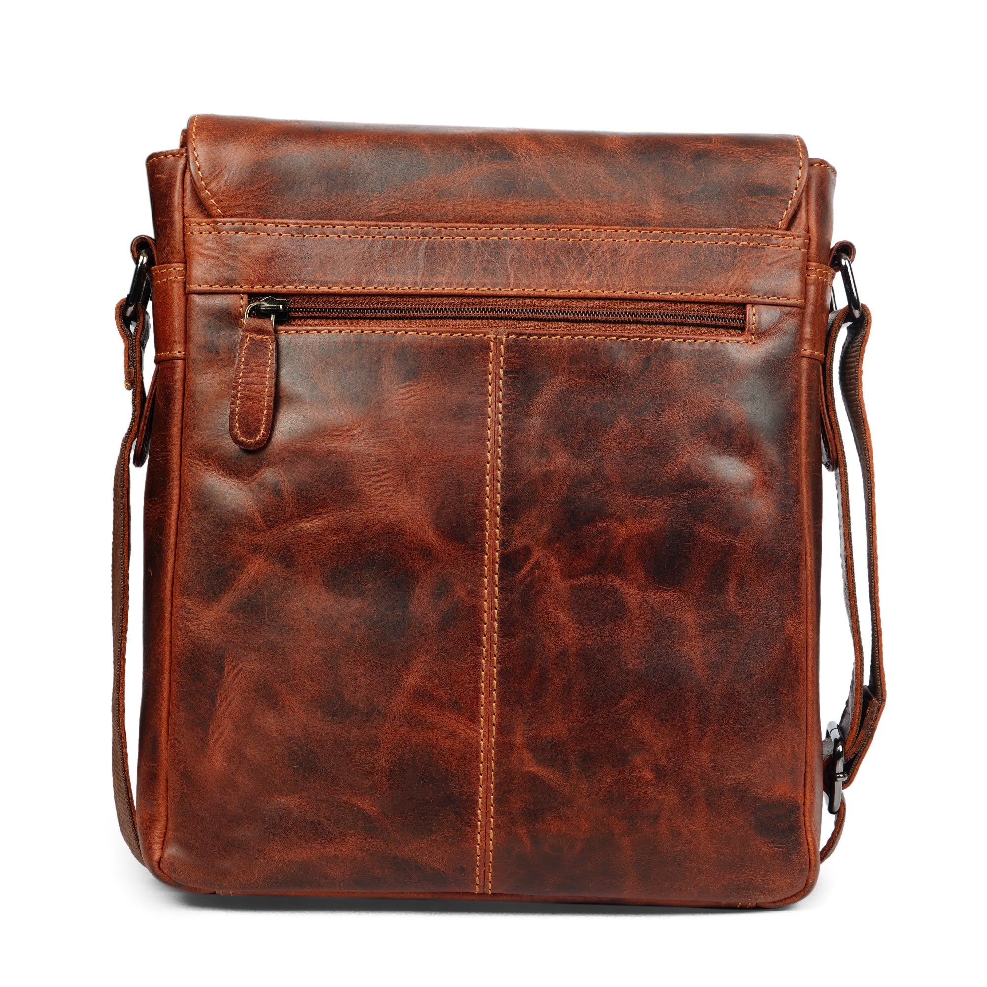 Raleigh Leather Messenger Bag – Unisex – Chestnut - Minori Leather