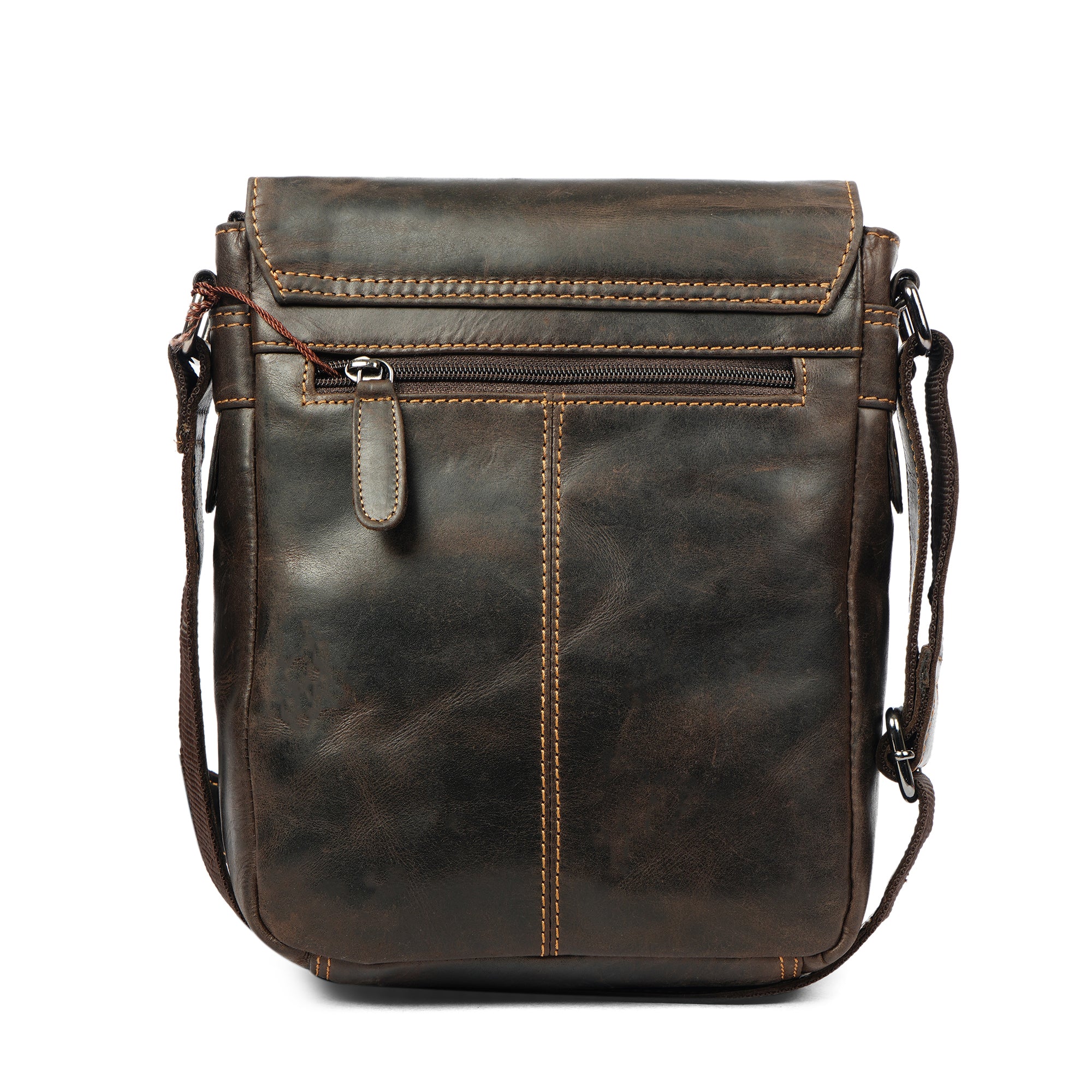 Dallas Leather Crossbody Bag – Unisex – Brown - Minori Leather