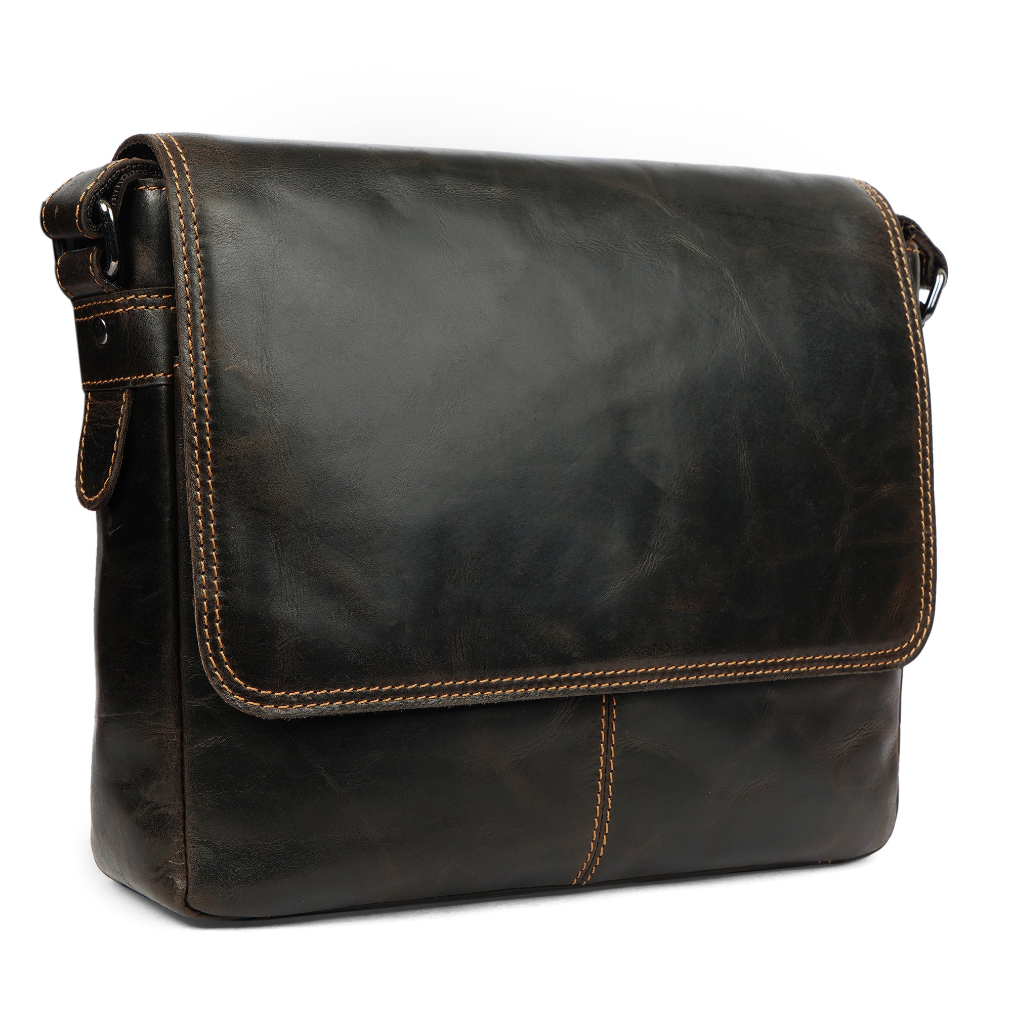 Austin Leather Mini Messenger Bag 11" – Unisex – Brown - Minori Leather