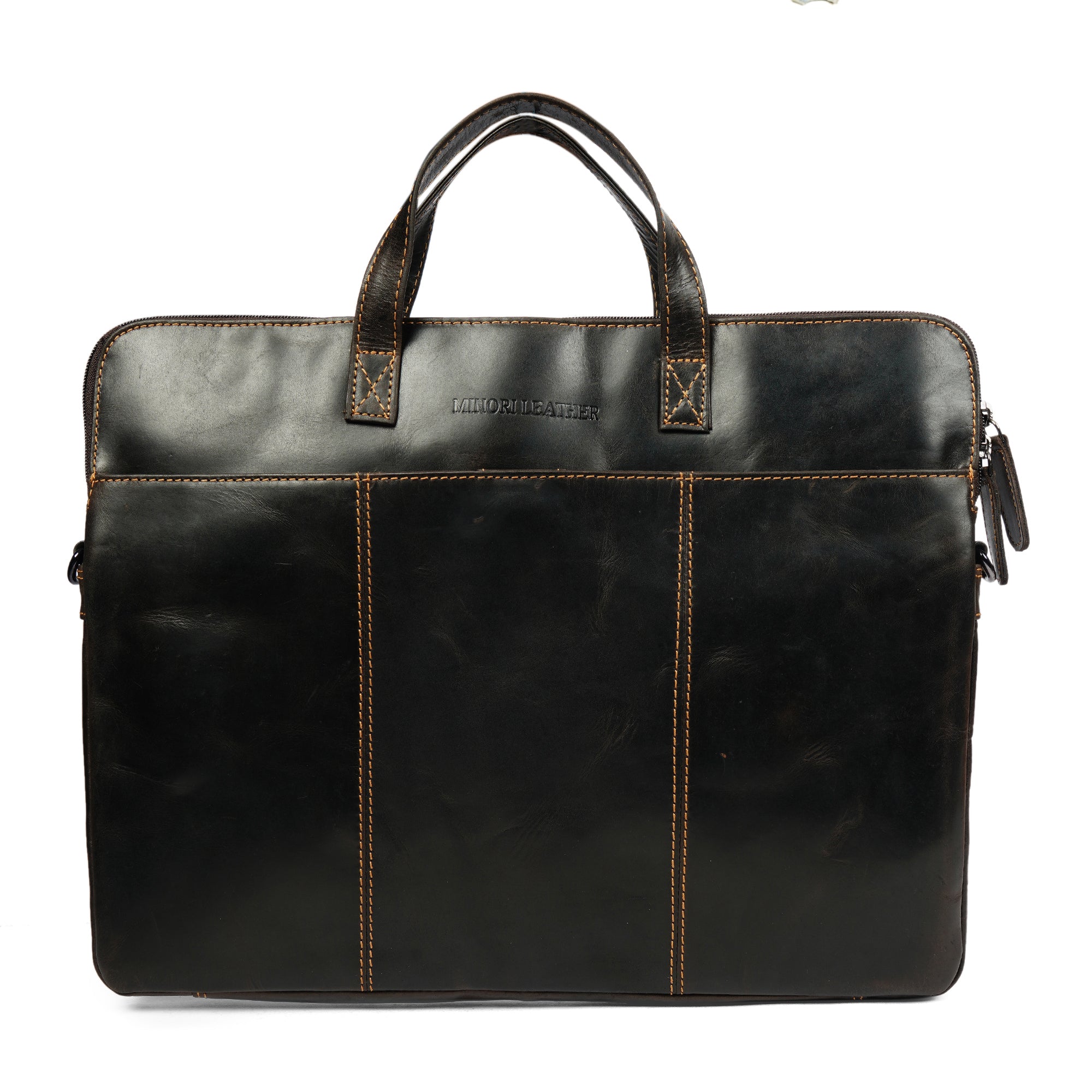 Atlas Leather Laptop Sleeve 14″– Unisex – Brown - Minori Leather