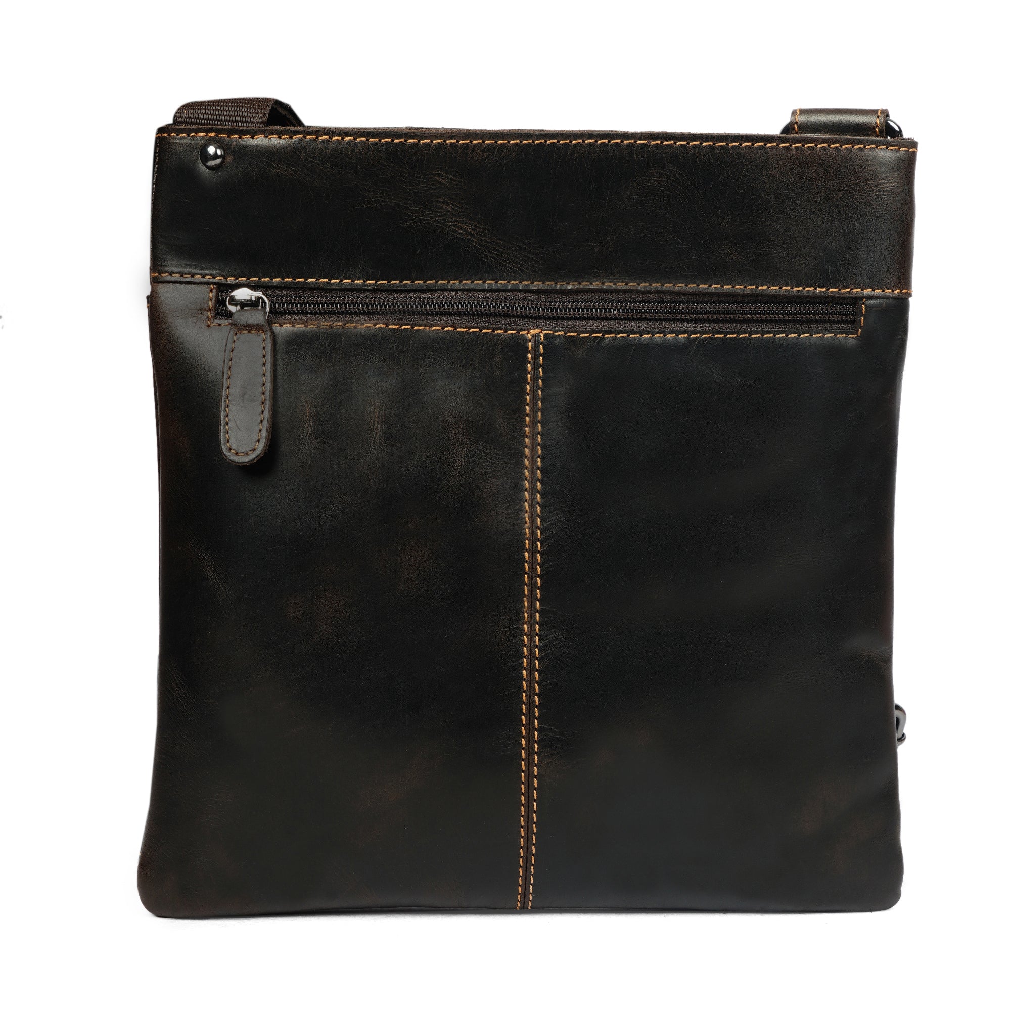Carter Slim Leather Crossbody Bag in Brown - Minori Leather