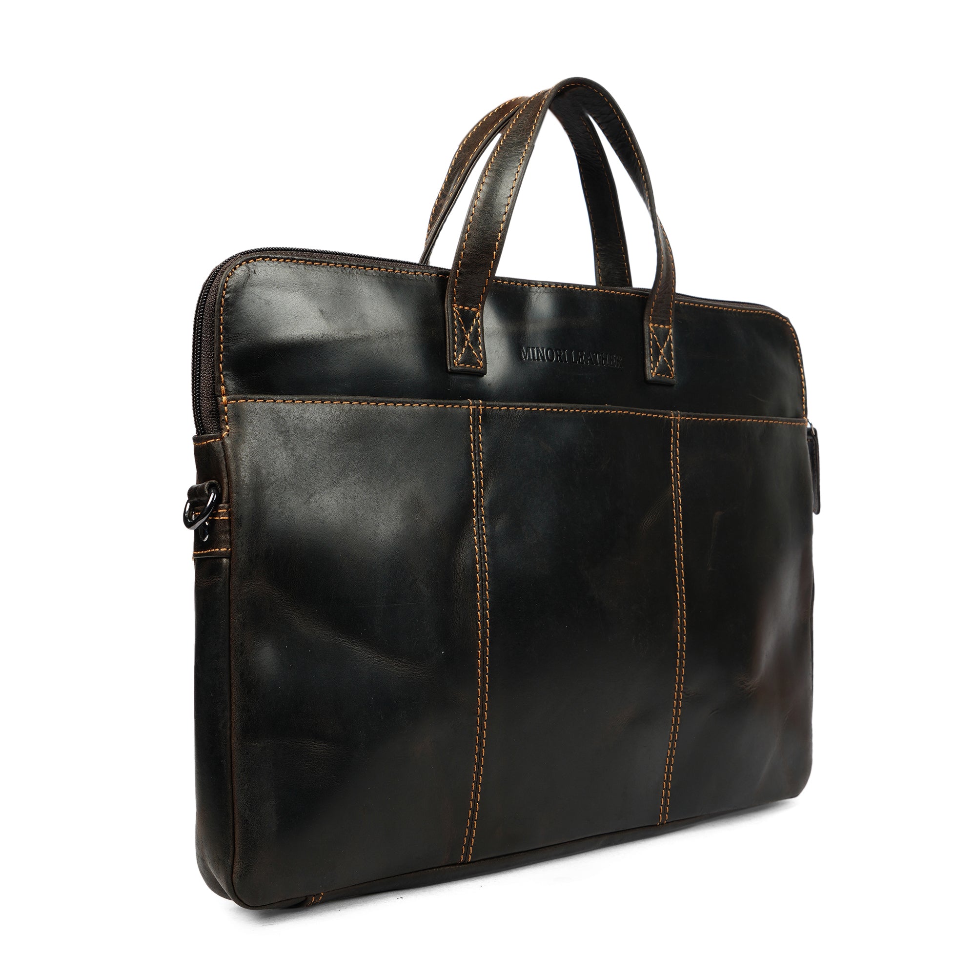 Santiago Leather Laptop Sleeve 16″– Unisex – Brown - Minori Leather