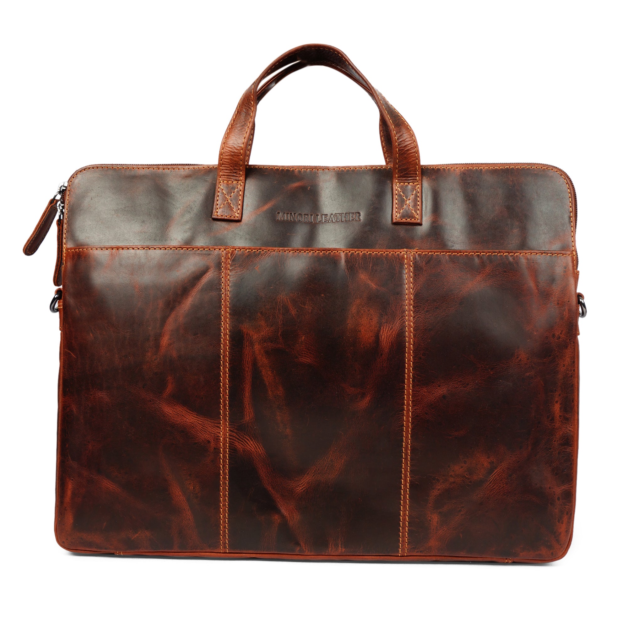 Santiago Leather Laptop Sleeve 16″– Unisex – Chestnut - Minori Leather