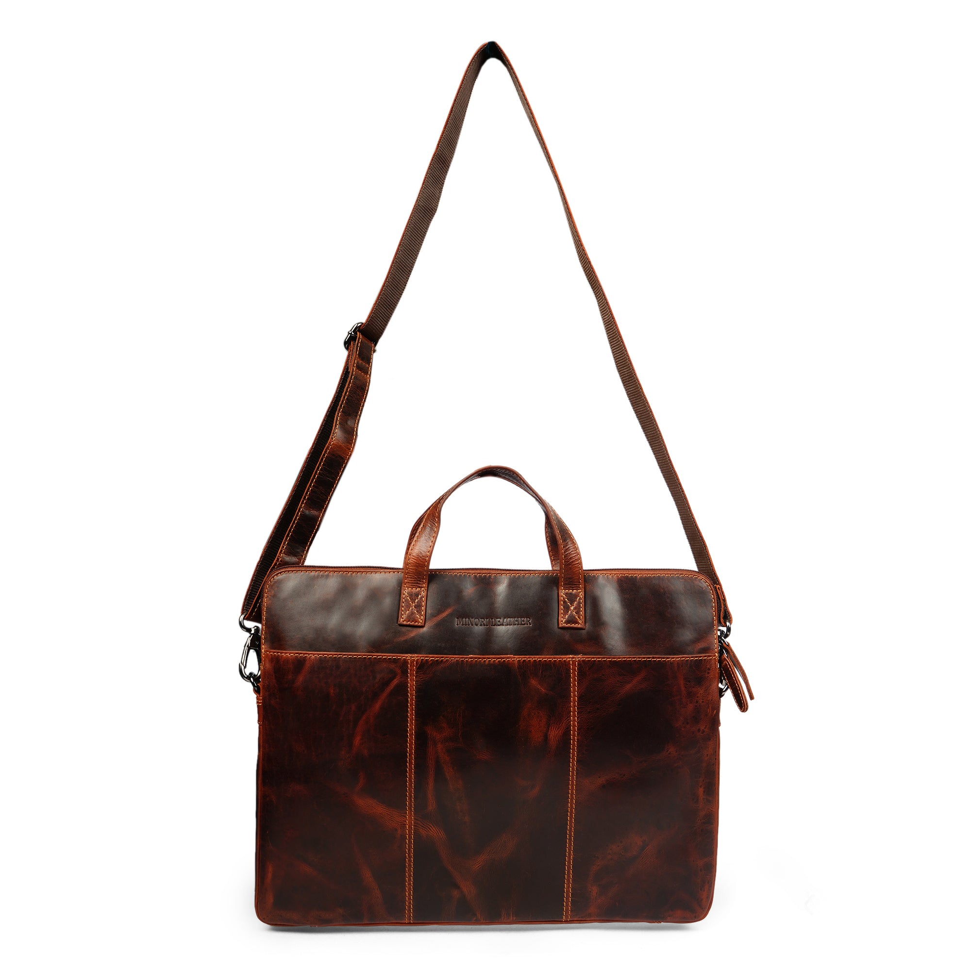 Santiago Leather Laptop Sleeve 16″– Unisex – Chestnut - Minori Leather