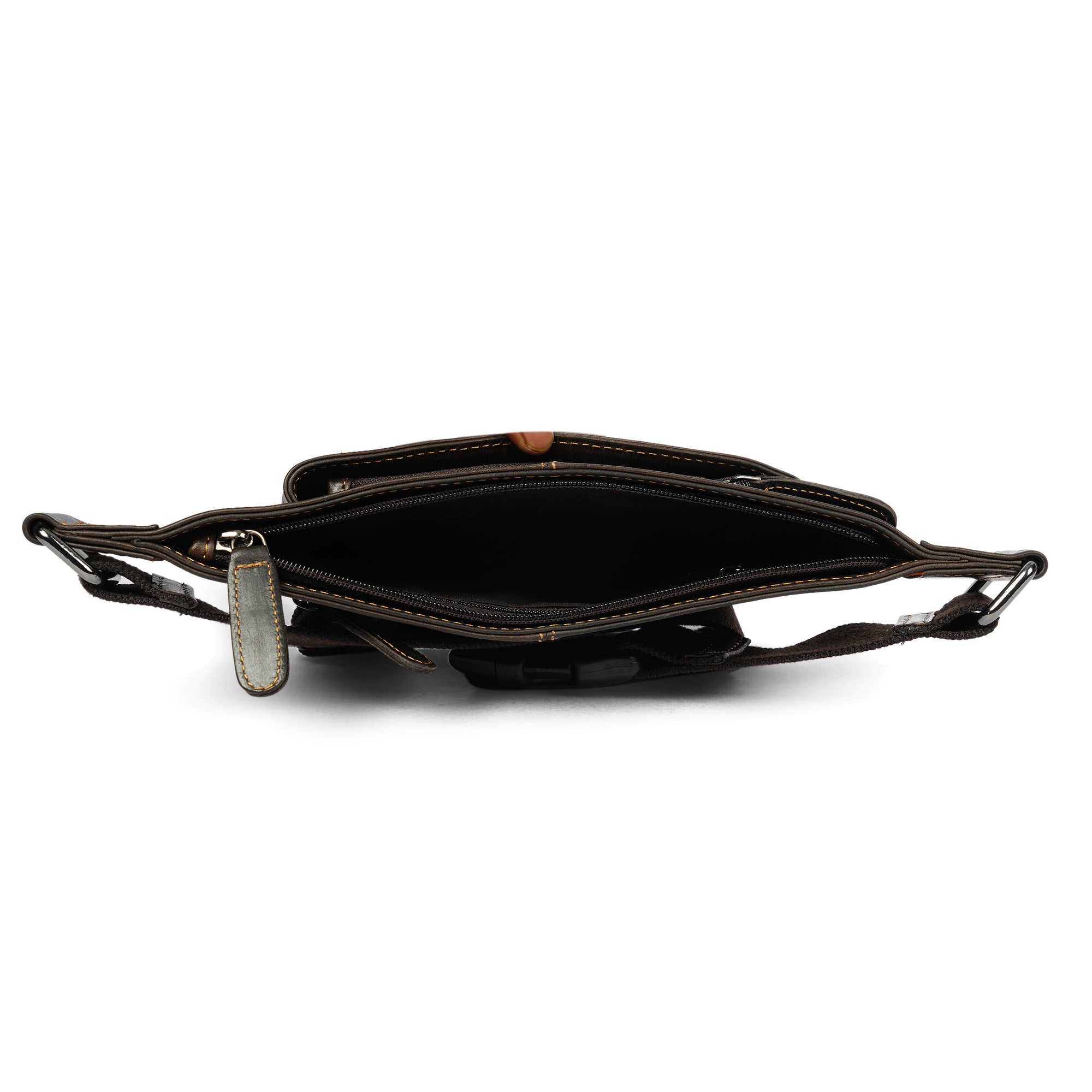Brown Osaka Leather Belt Bag by Minori Leather, unisex fanny pack with adjustable strap and compact design for everyday use.