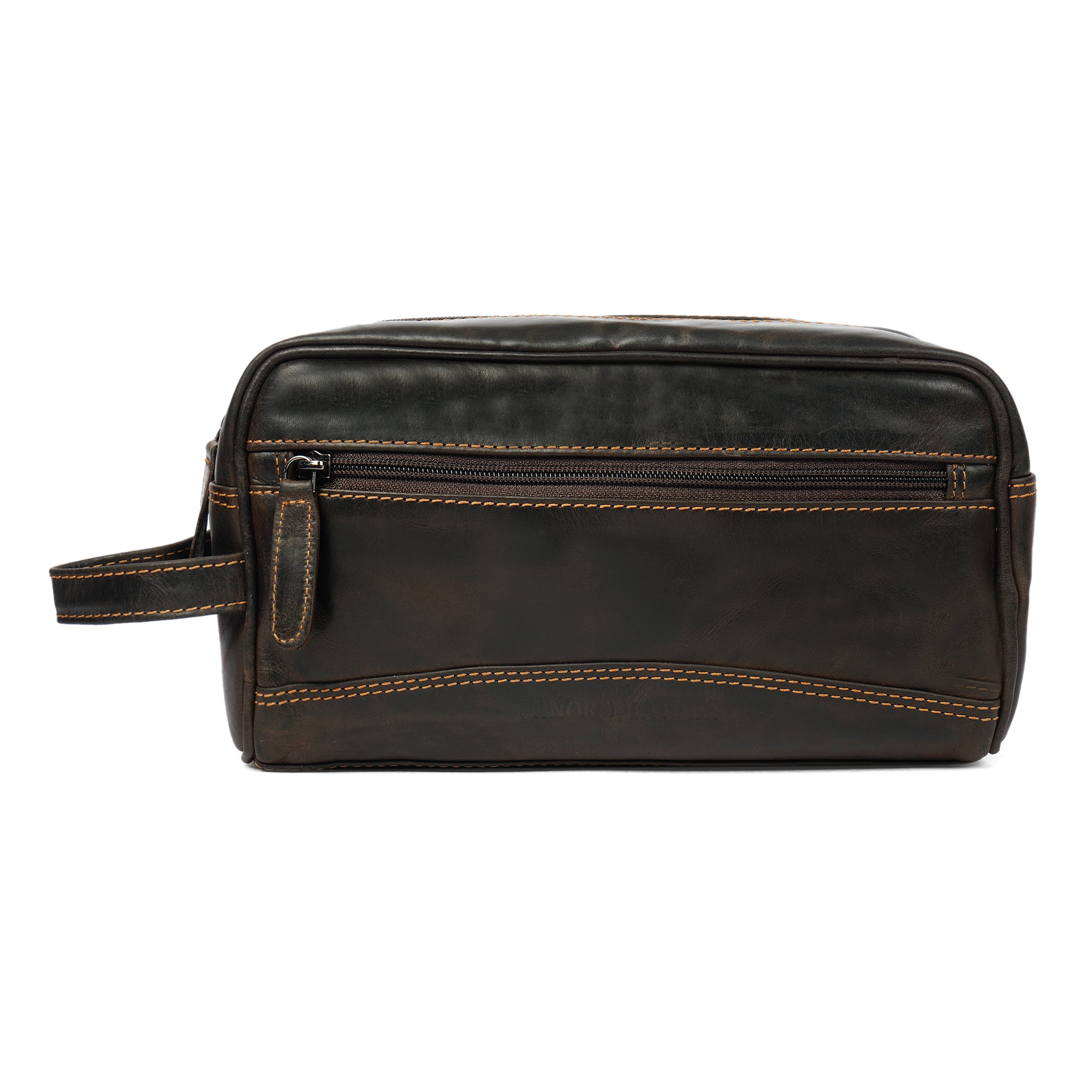 Montana Leather Toiletry Bag – Unisex – Brown - Minori Leather
