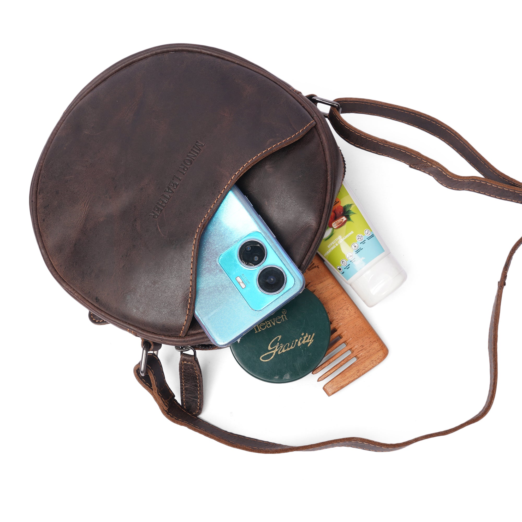 Luna Crossbody Brown - Minori Leather