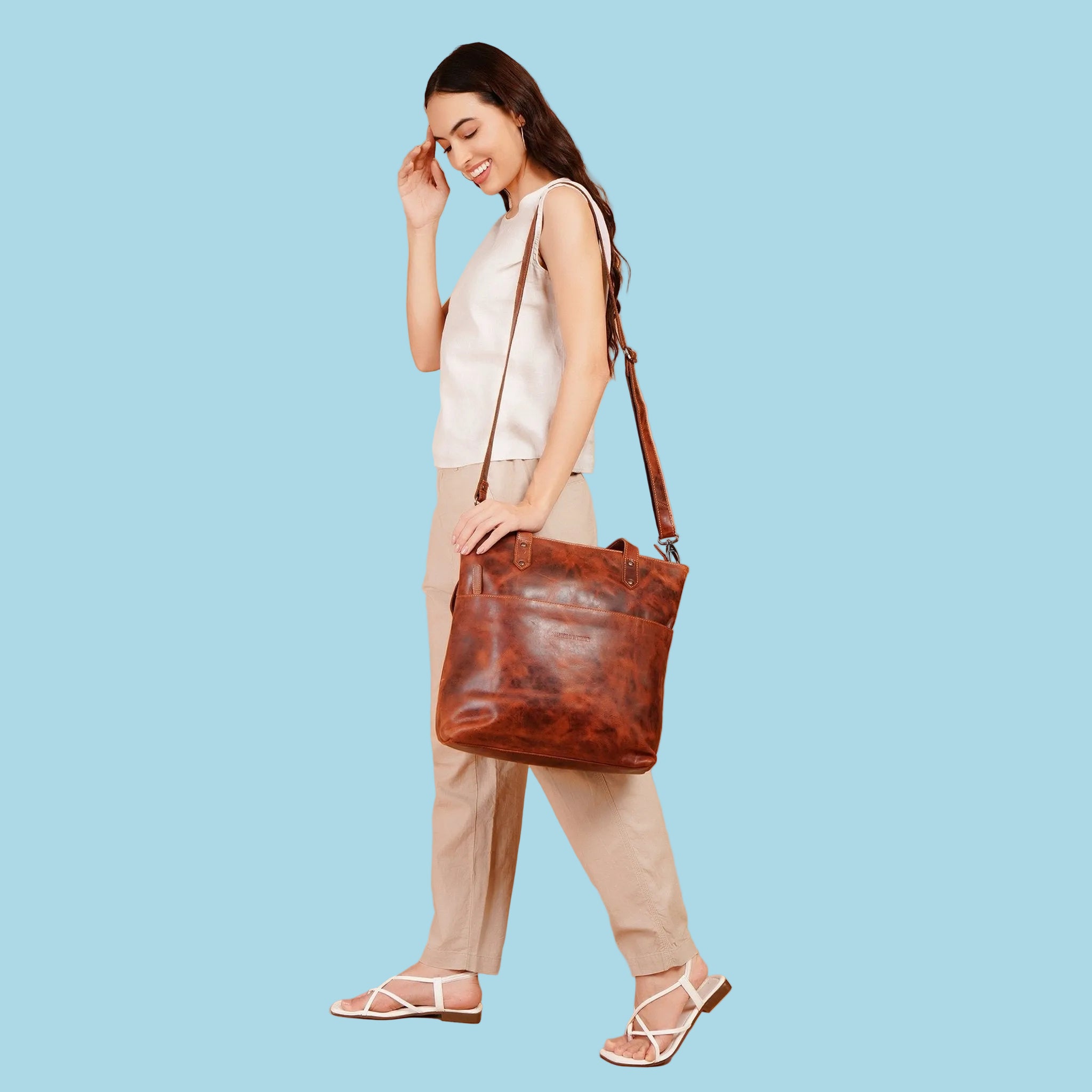 Rowan Tote Chestnut - Minori Leather