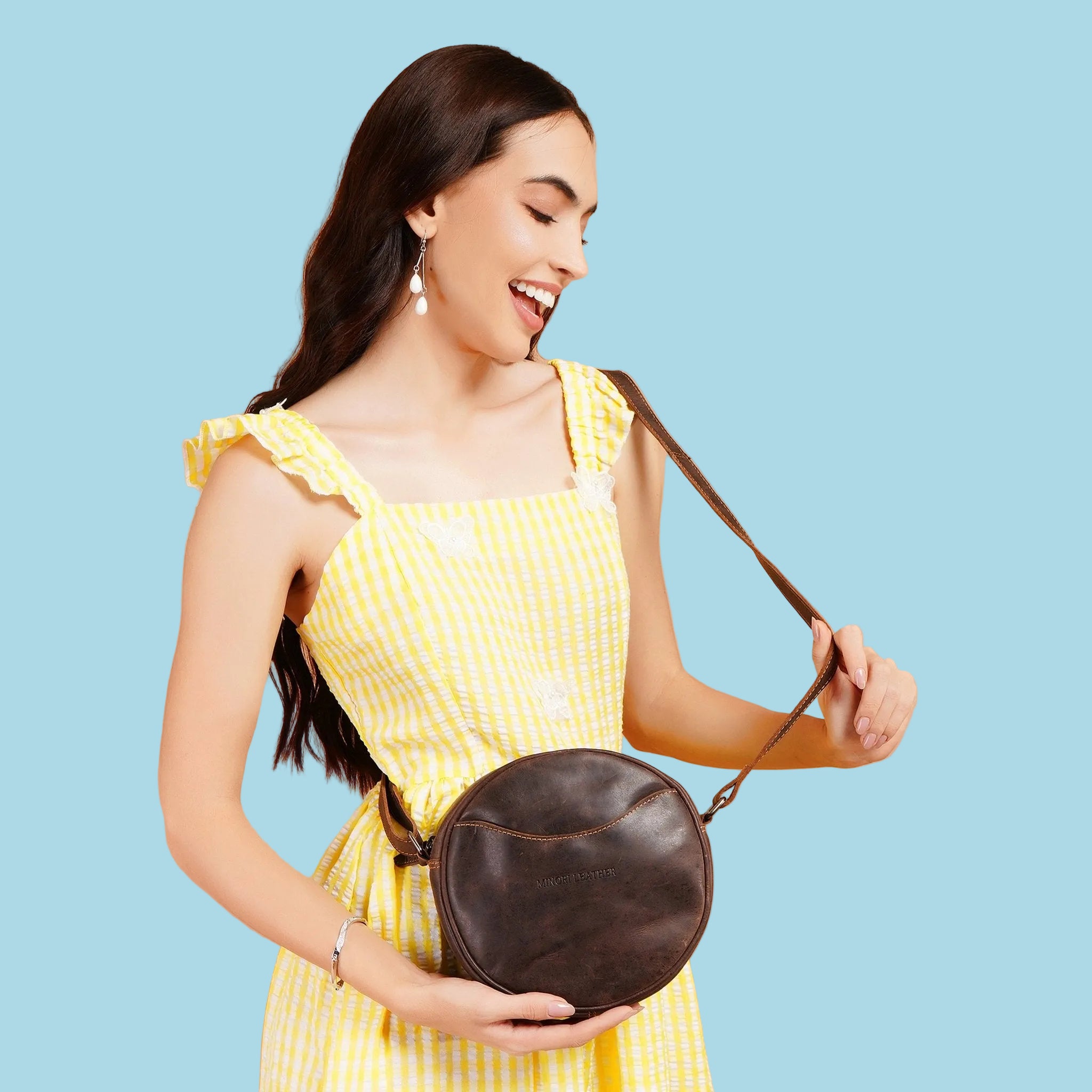 Luna Crossbody Brown - Minori Leather