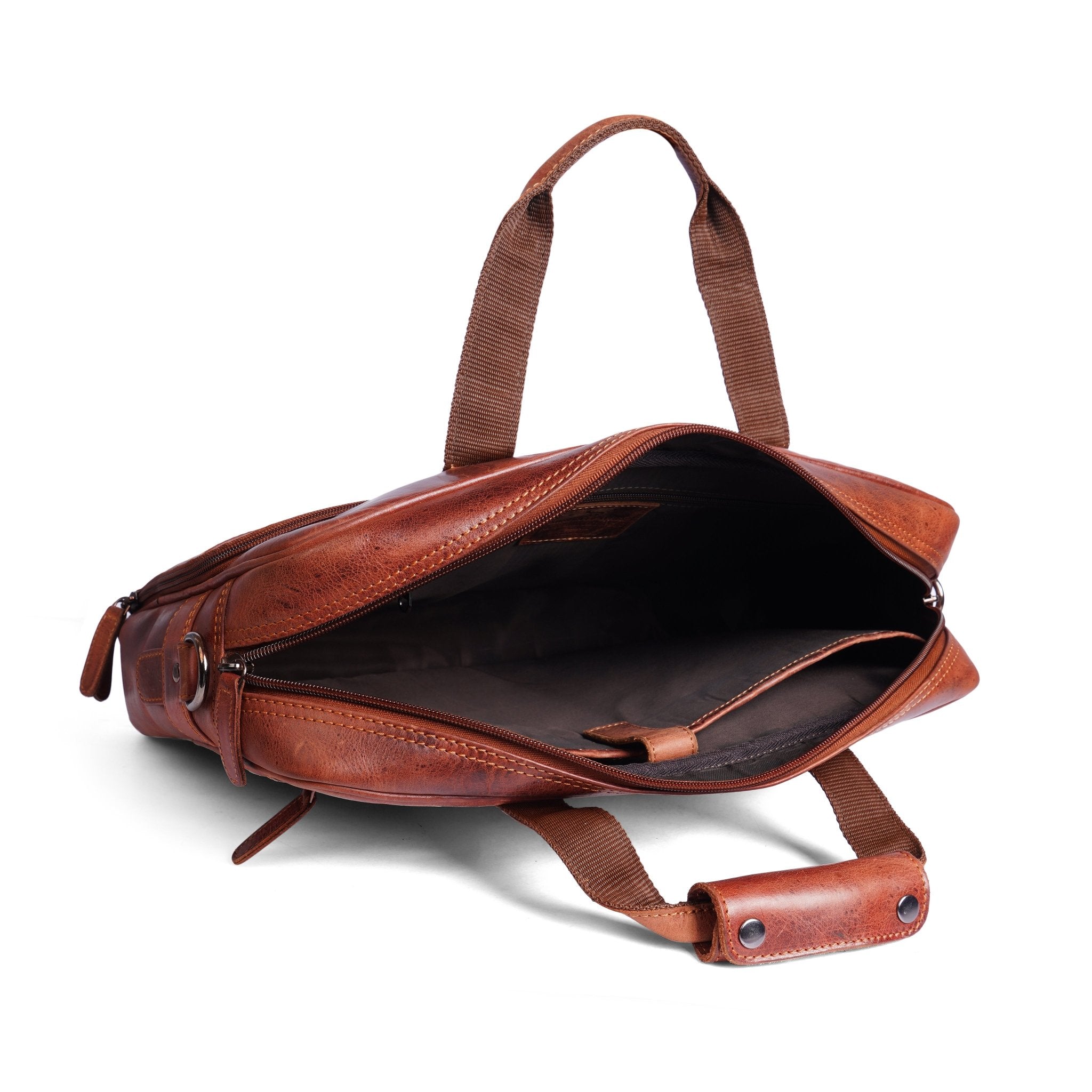 Sutton Briefcase 16" Chestnut - Minori Leather