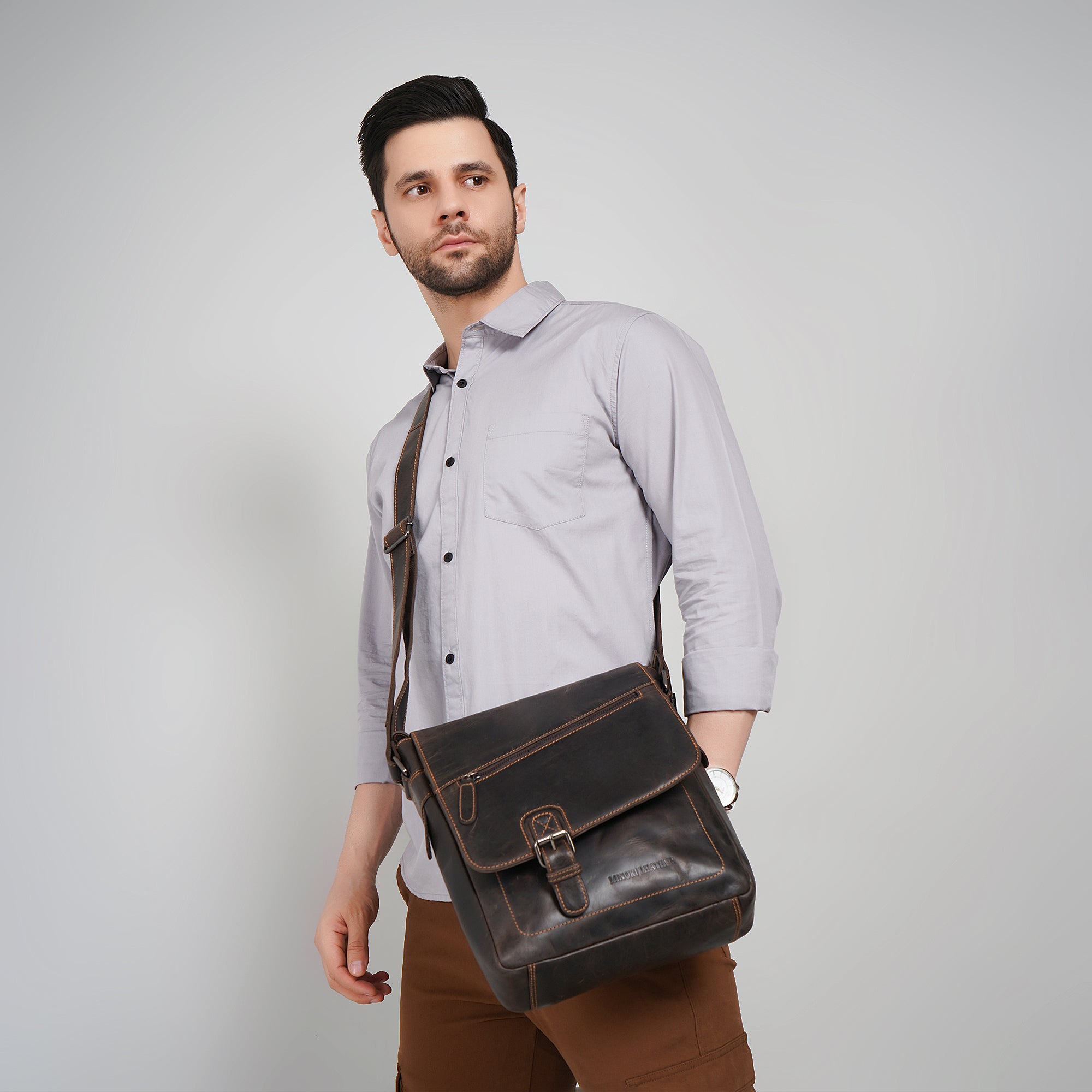 Raleigh Messenger Brown - Minori Leather