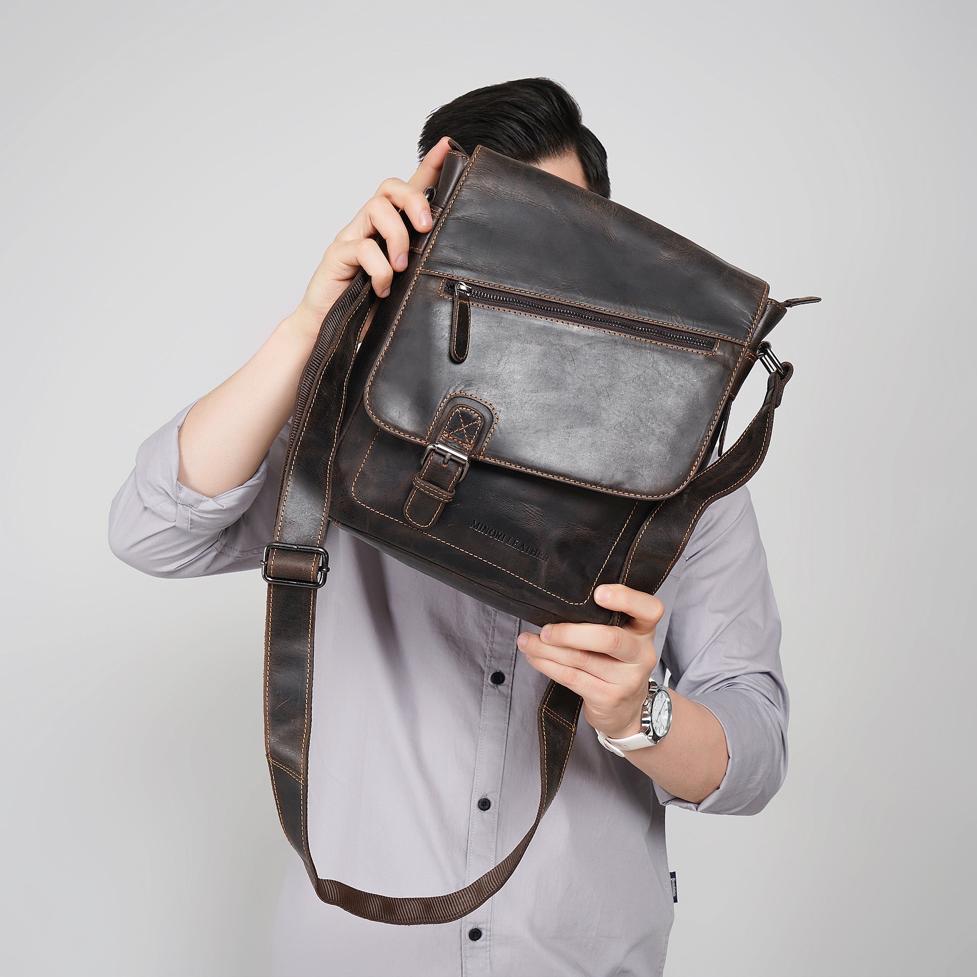 Raleigh Messenger Brown - Minori Leather