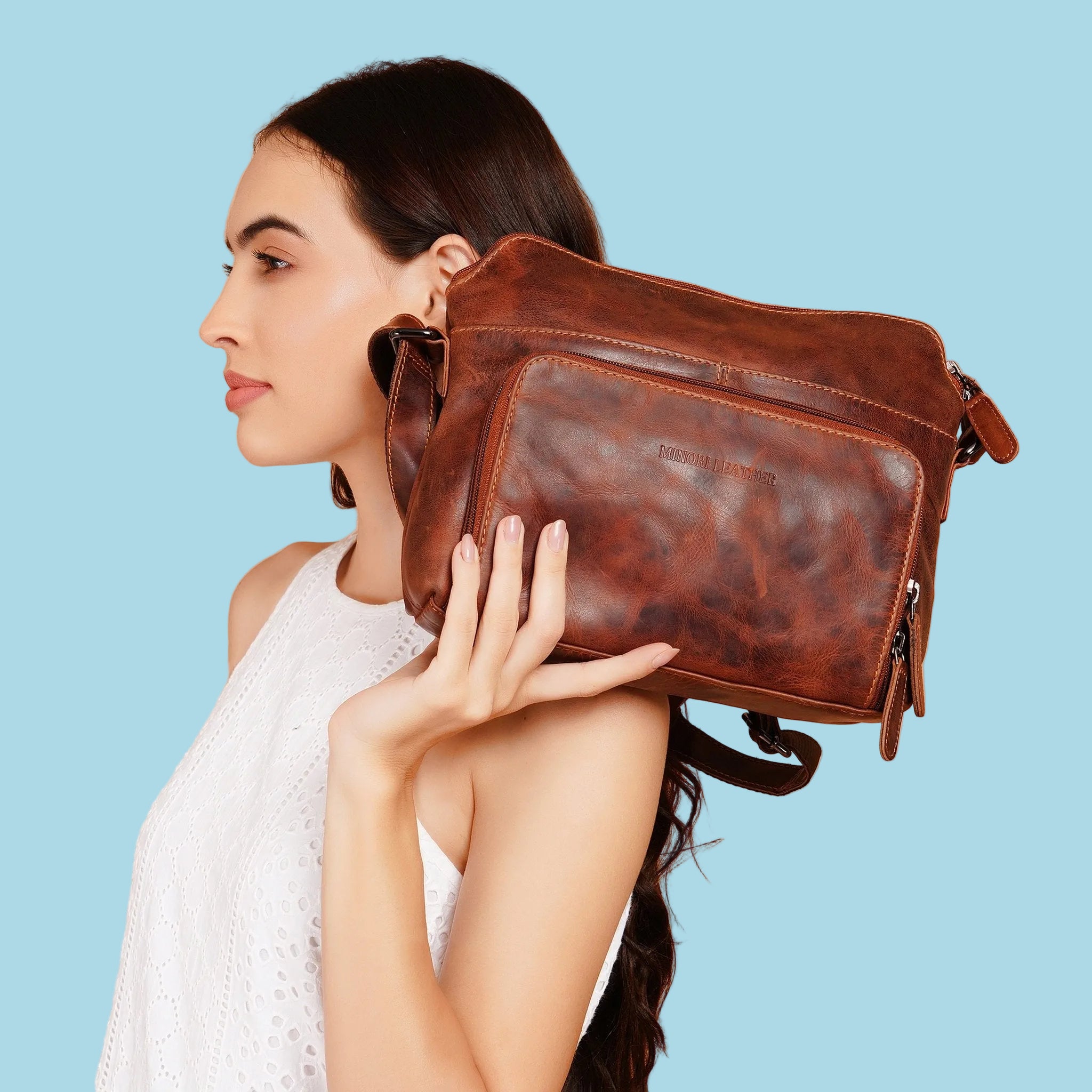 Siena Leather Crossbody Bag – Unisex - Minori Leather