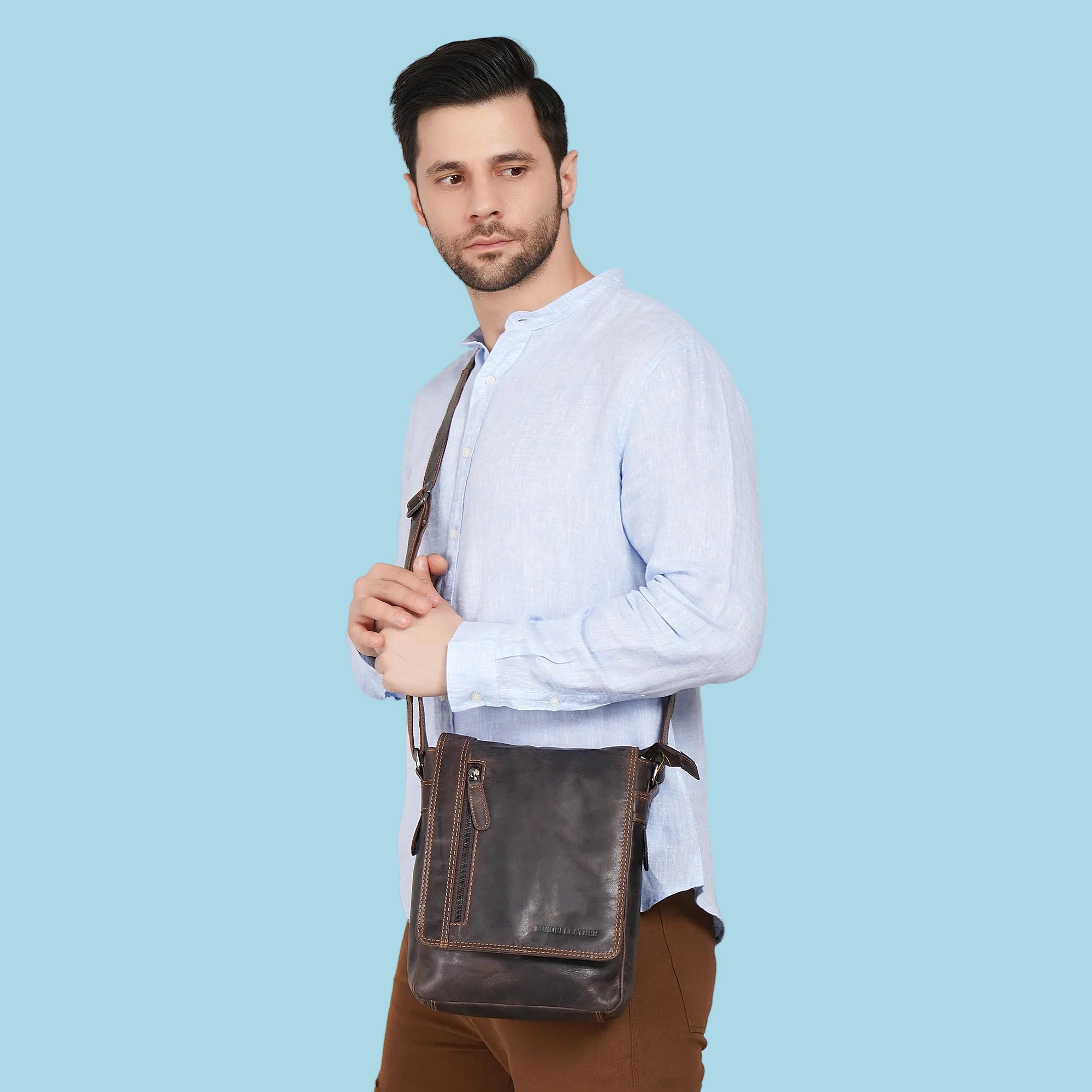 Knox Leather Crossbody Bag – Unisex - Minori Leather