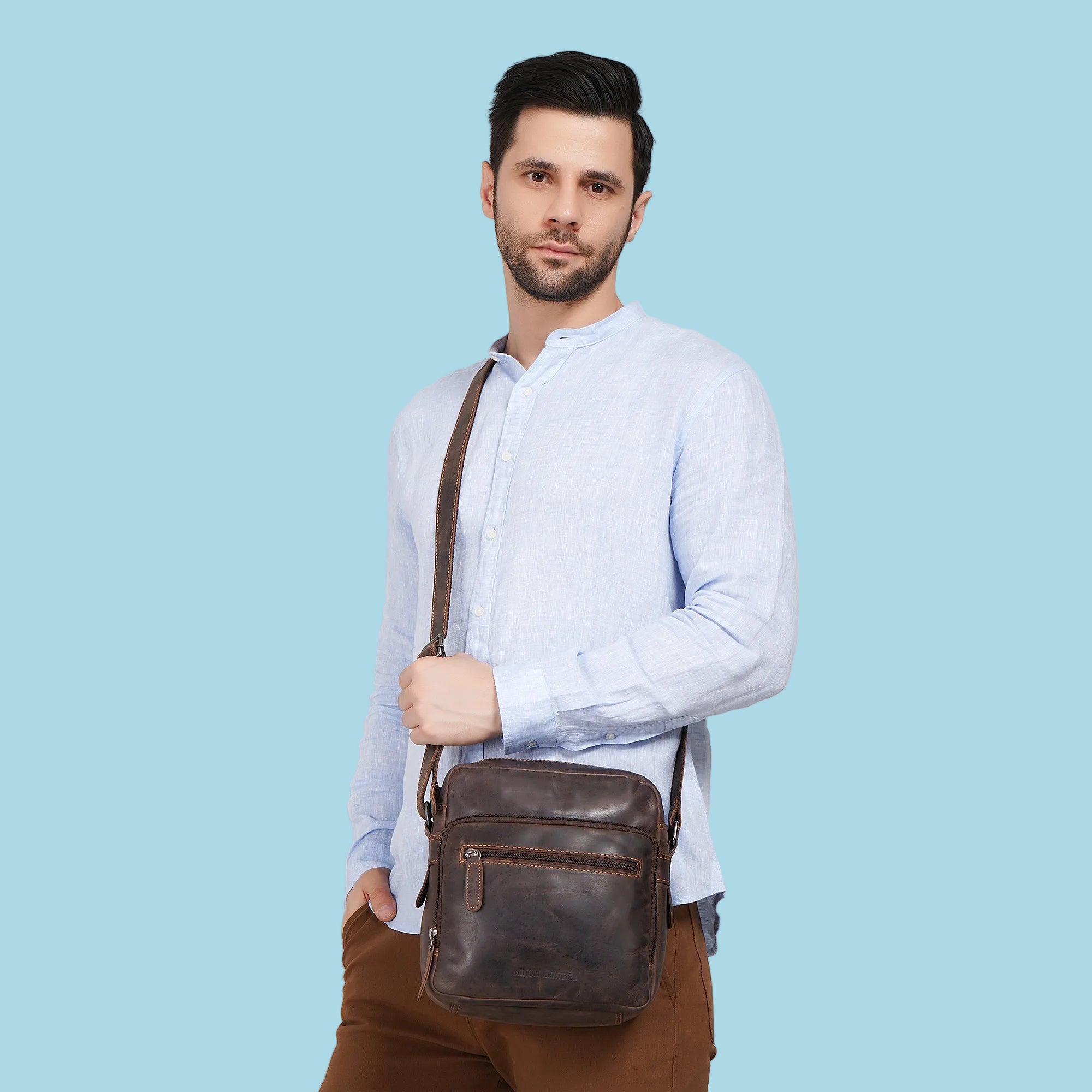 Harbor Messenger Brown - Minori Leather