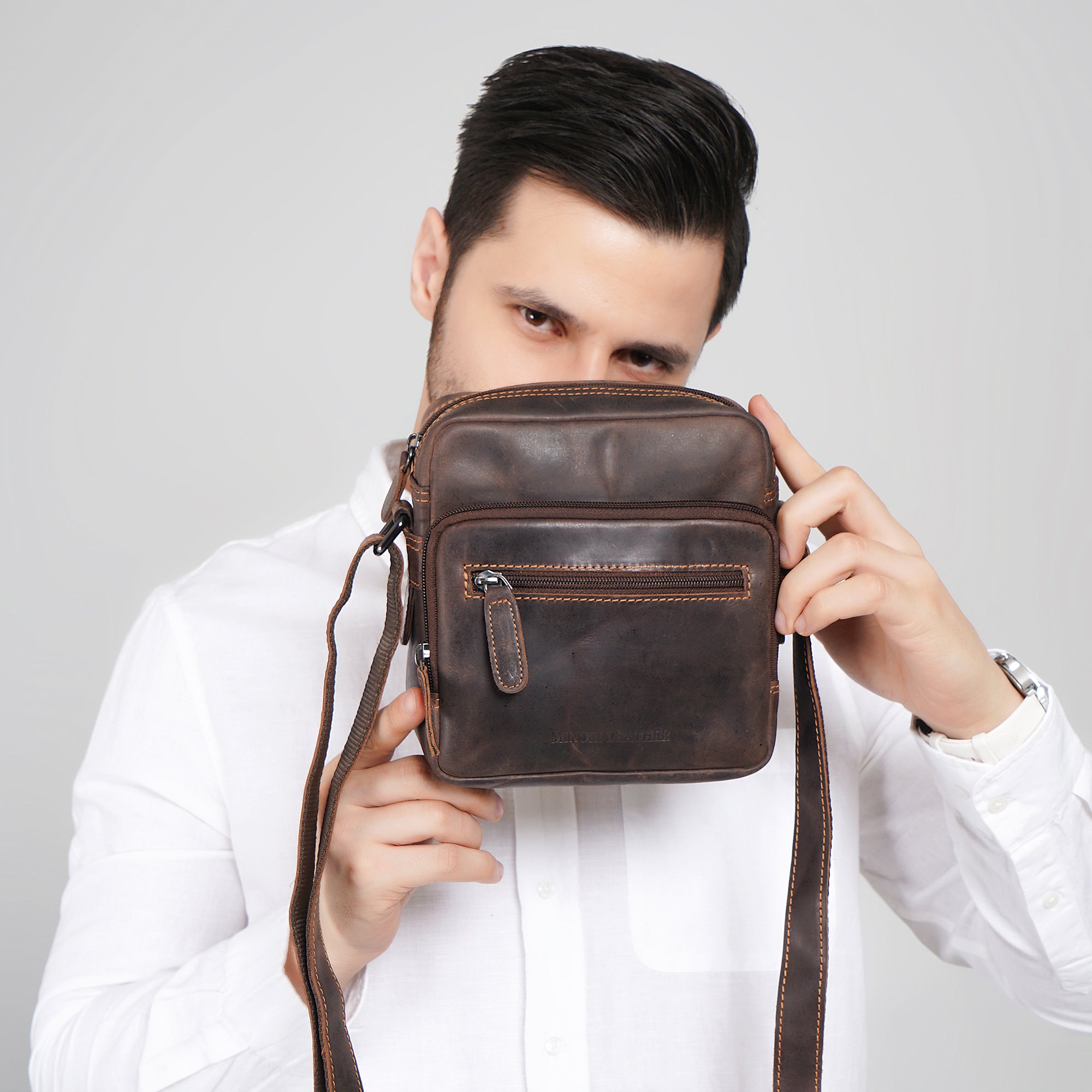 Cove Crossbody Brown - Minori Leather