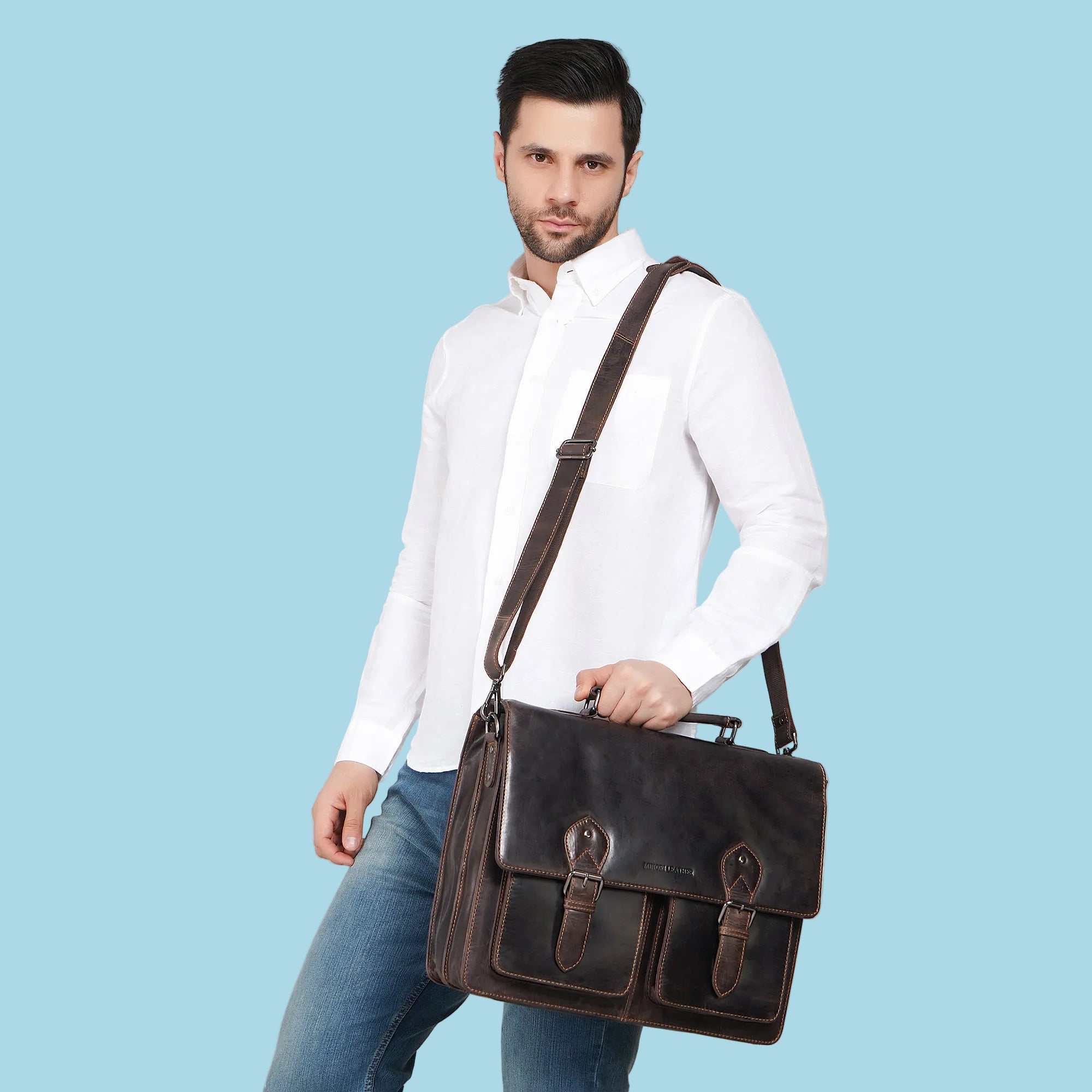 Cambridge Leather Briefcase Bag – Unisex - Minori Leather