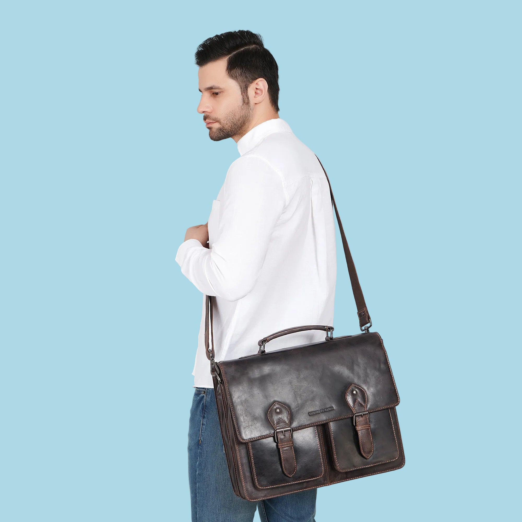 Cambridge Leather Briefcase Bag – Unisex - Minori Leather