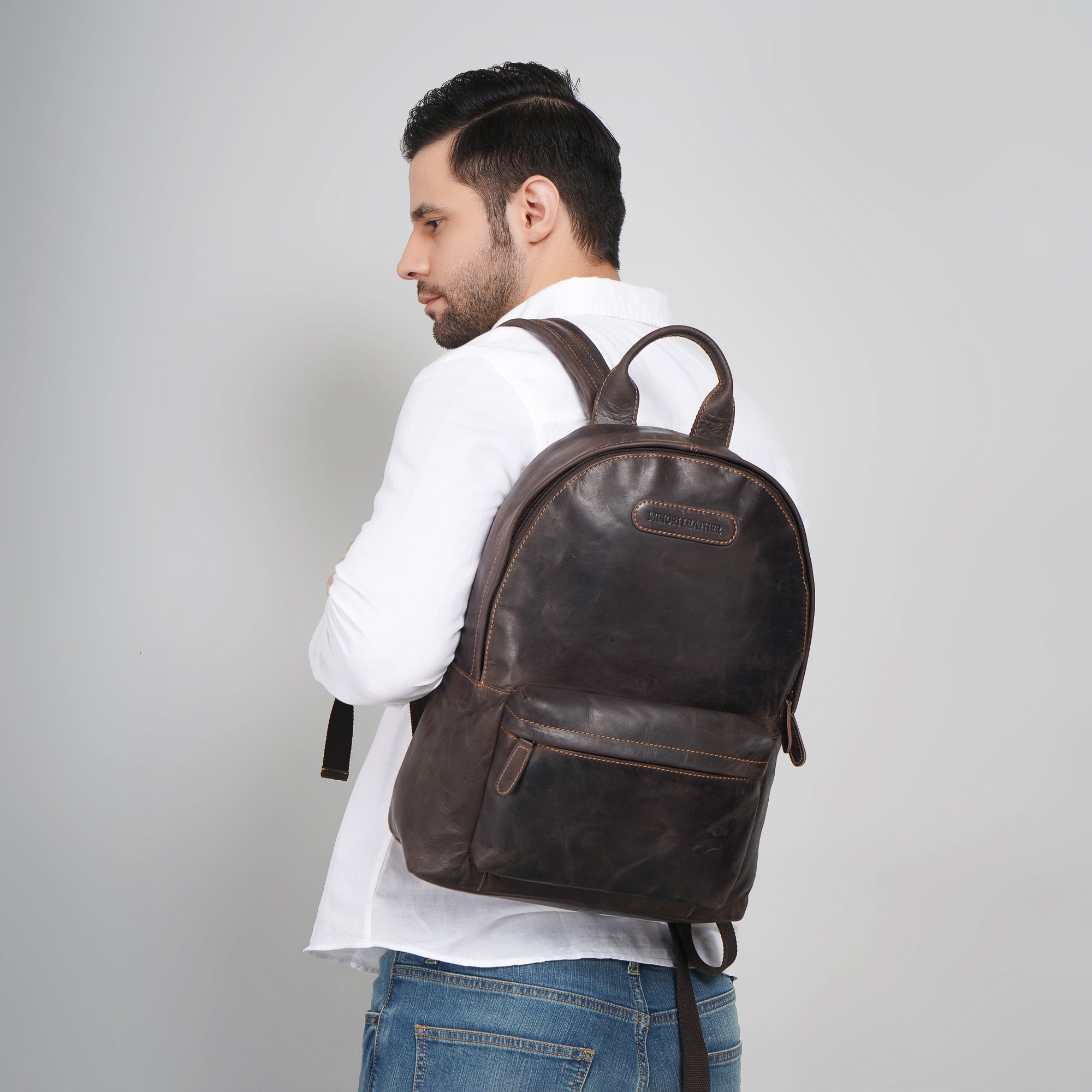 Garth Leather Backpack – Unisex – Brown - Minori Leather