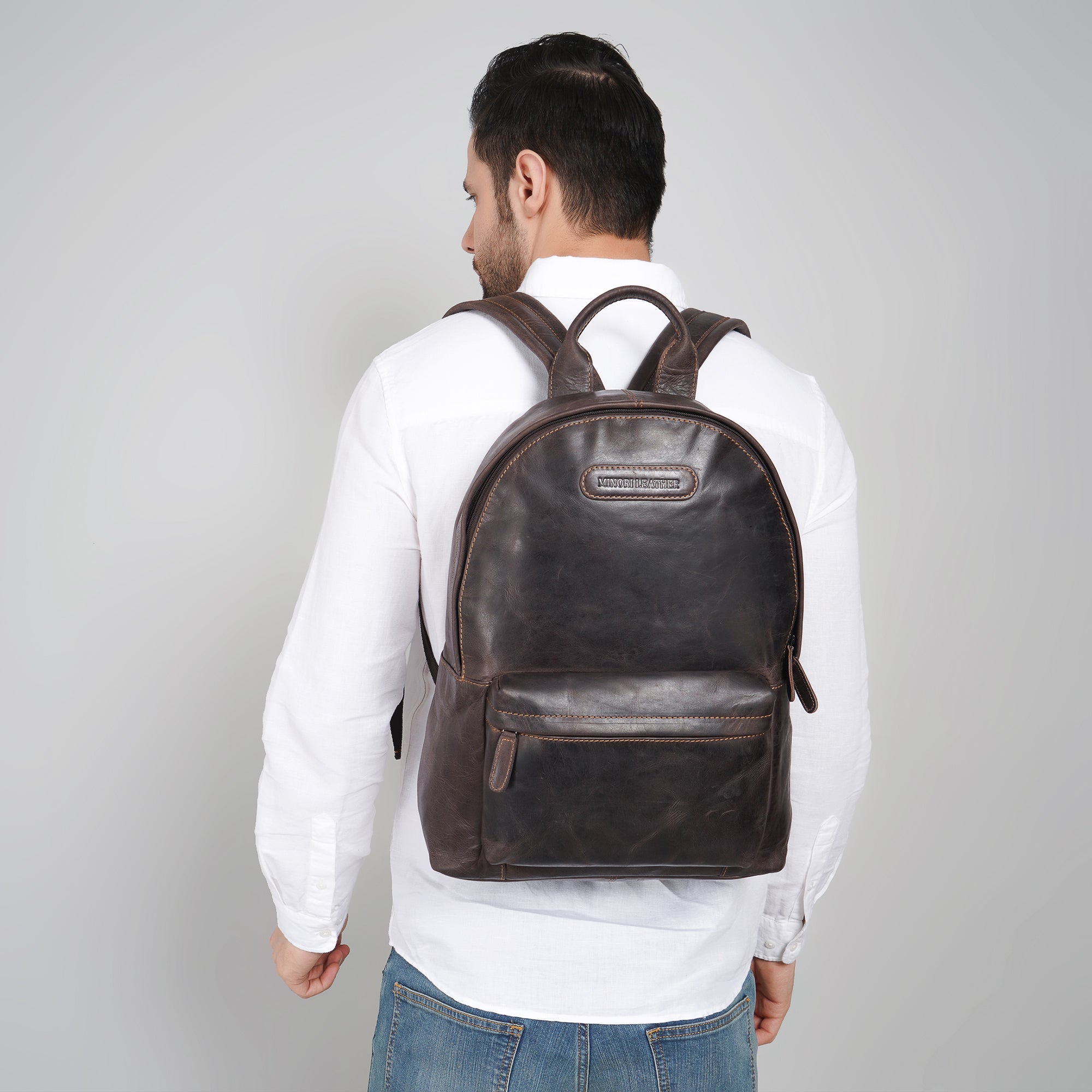 Garth Leather Backpack – Unisex – Brown - Minori Leather