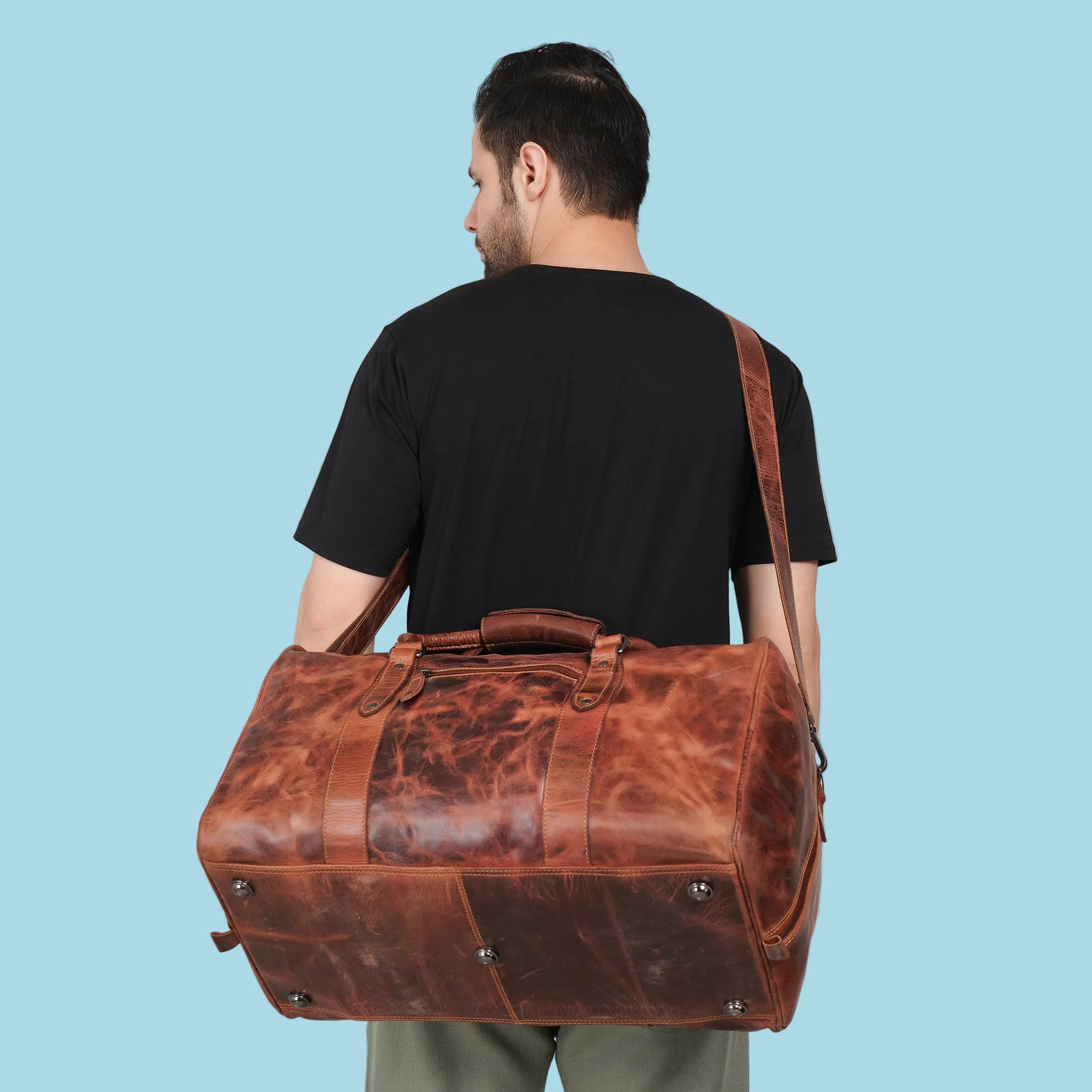 Riley Duffle Chestnut - Minori Leather