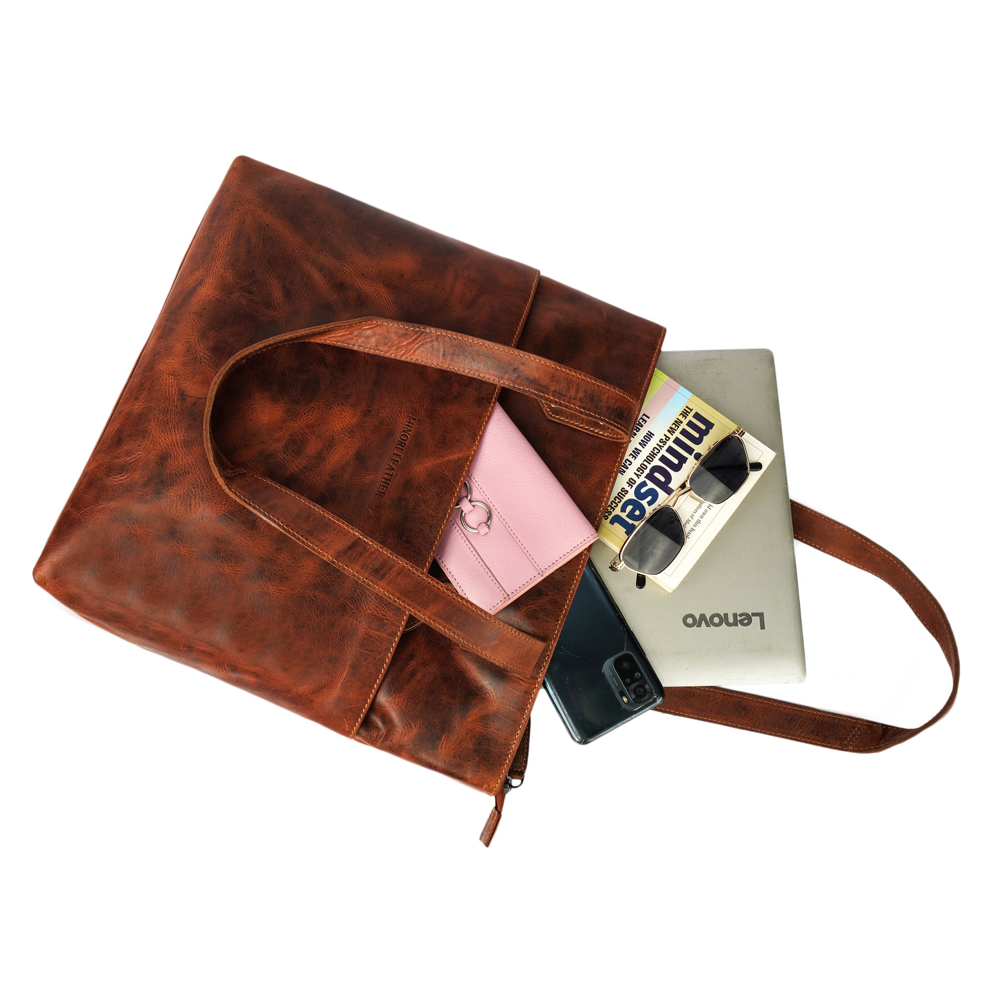 Rowan Tote Chestnut - Minori Leather