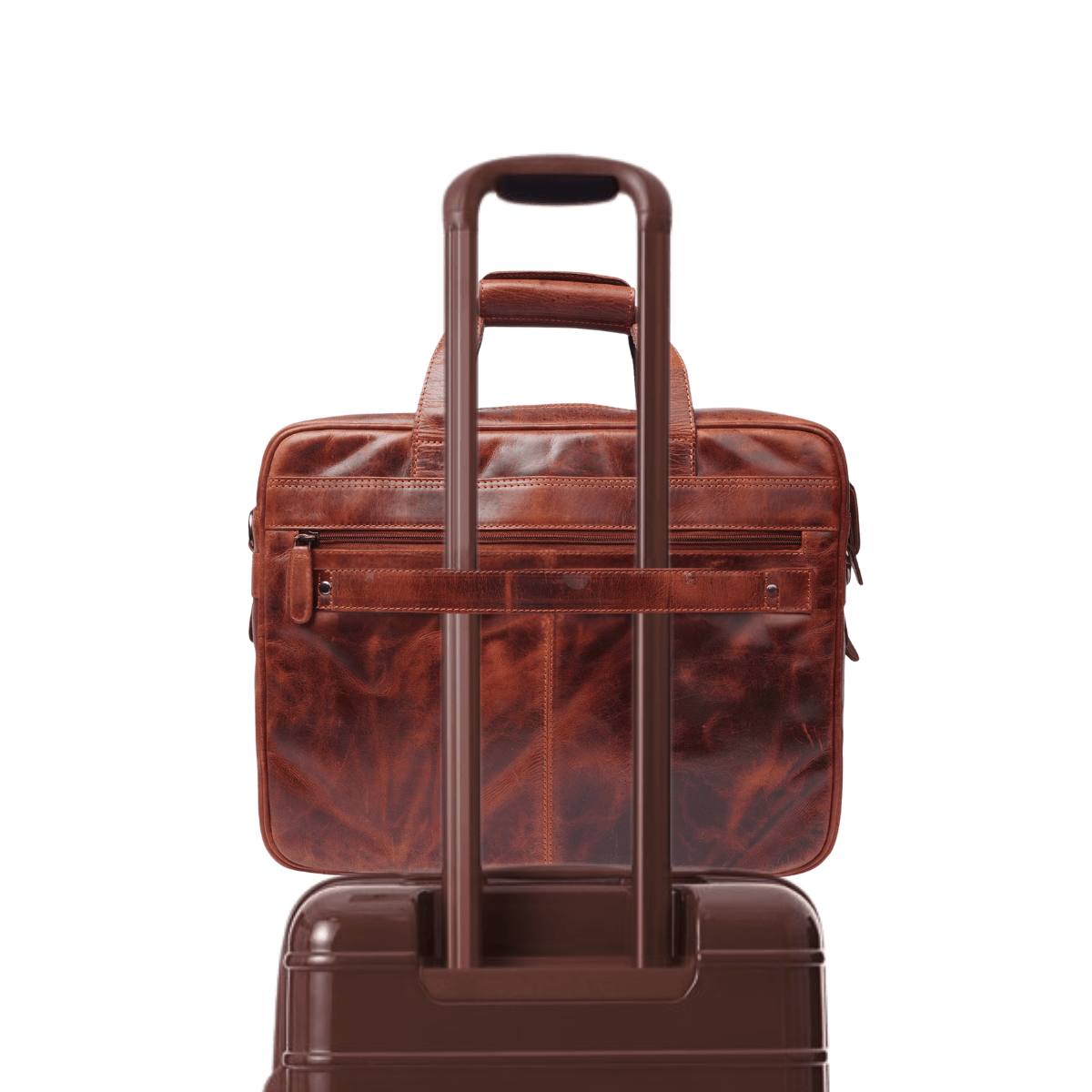 Sutton Briefcase 16" Chestnut - Minori Leather