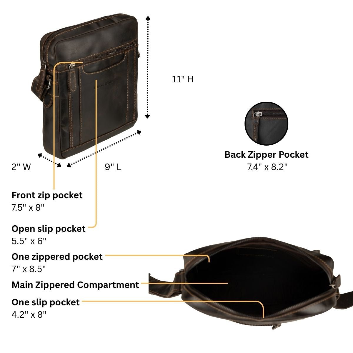 Tokyo Leather Crossbody Bag in Brown - Minori Leather