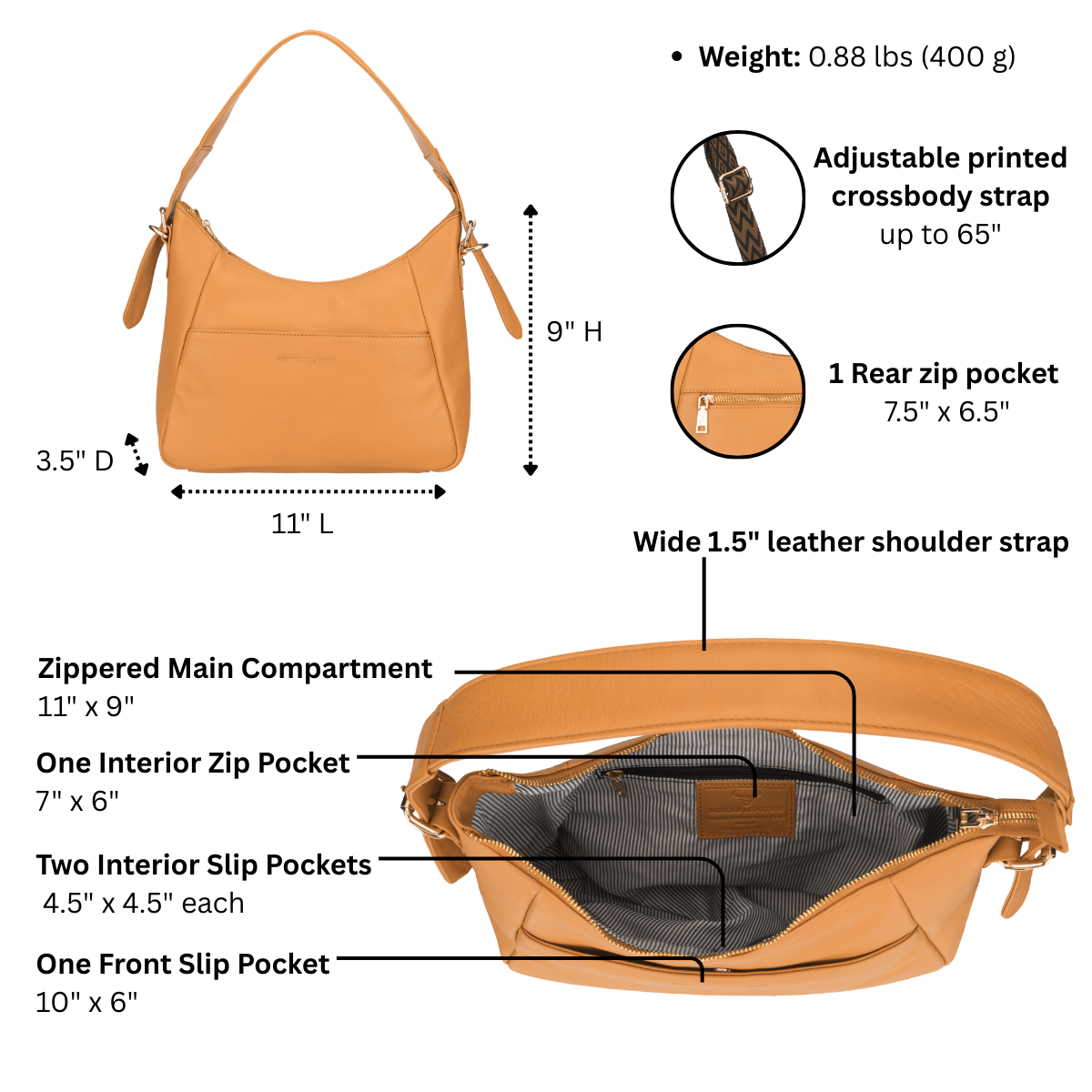 Vanya Shoulder Tan - Minori Leather