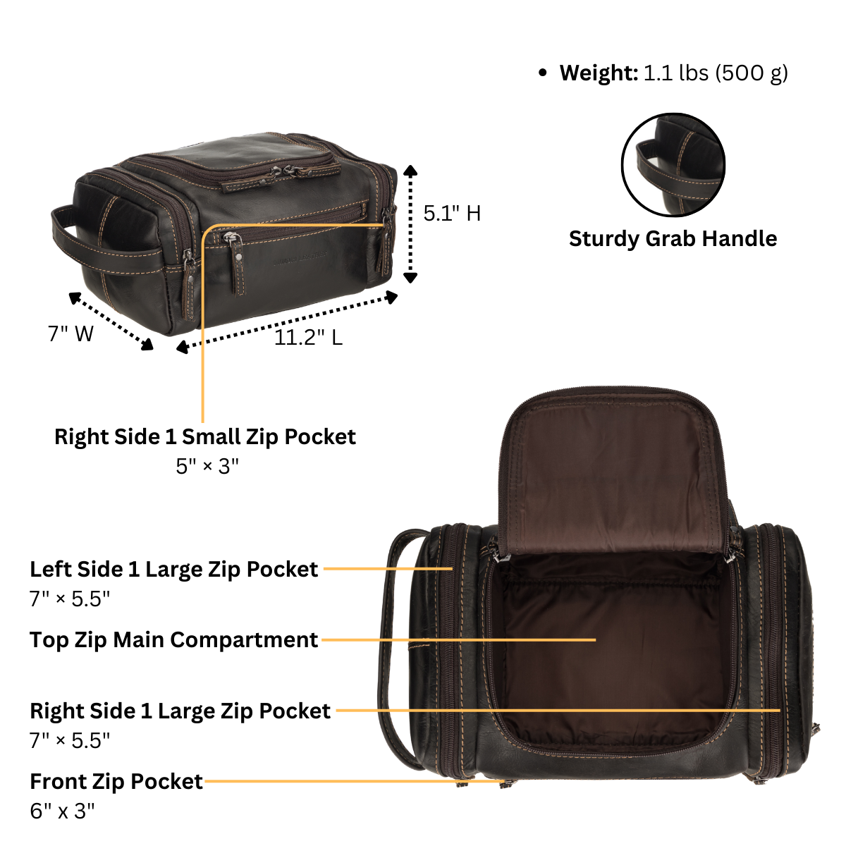 Winston Toiletry Brown