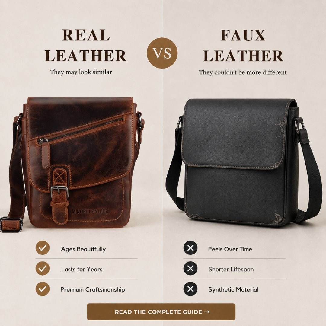 Real Leather vs Faux Leather: Which Is Better for Bags? - Minori Leather