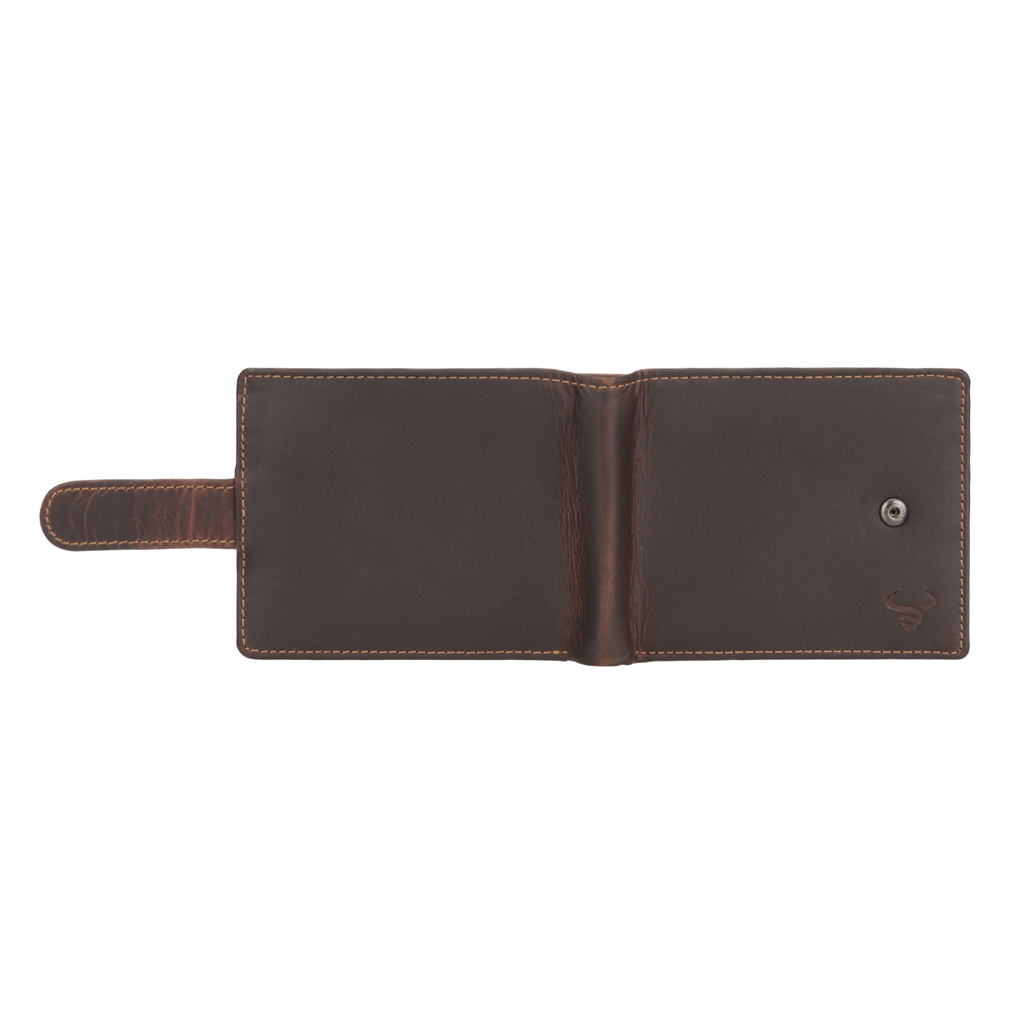 Brown Minori leather wallet on a white background