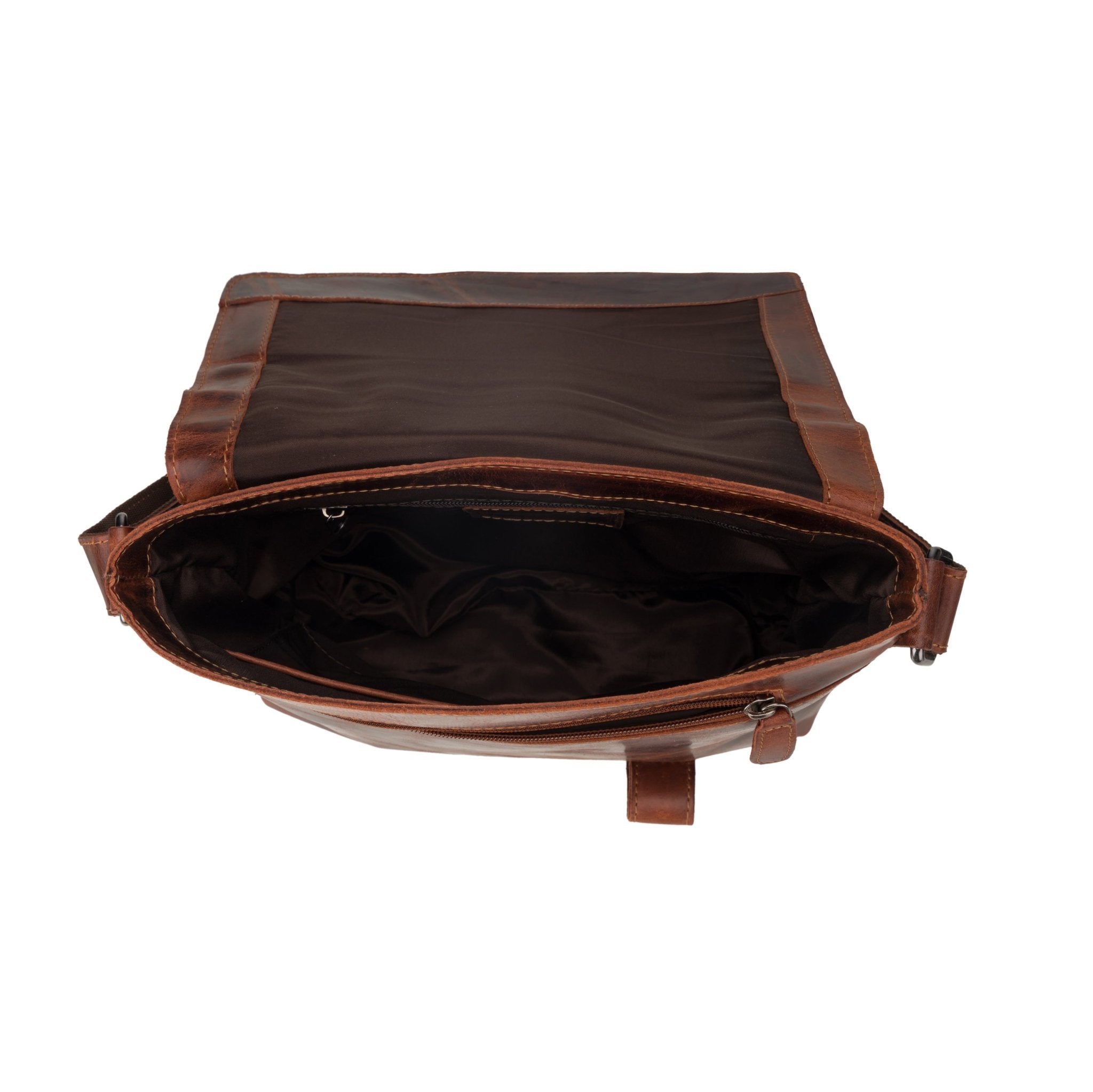 Noah Leather Crossbody Satchel Bag in Chestnut | Minori Leather