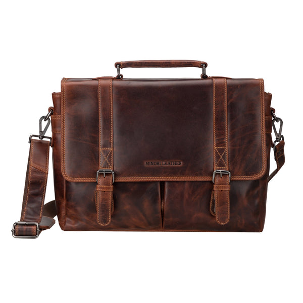 Boston Leather Briefcase Bag 16