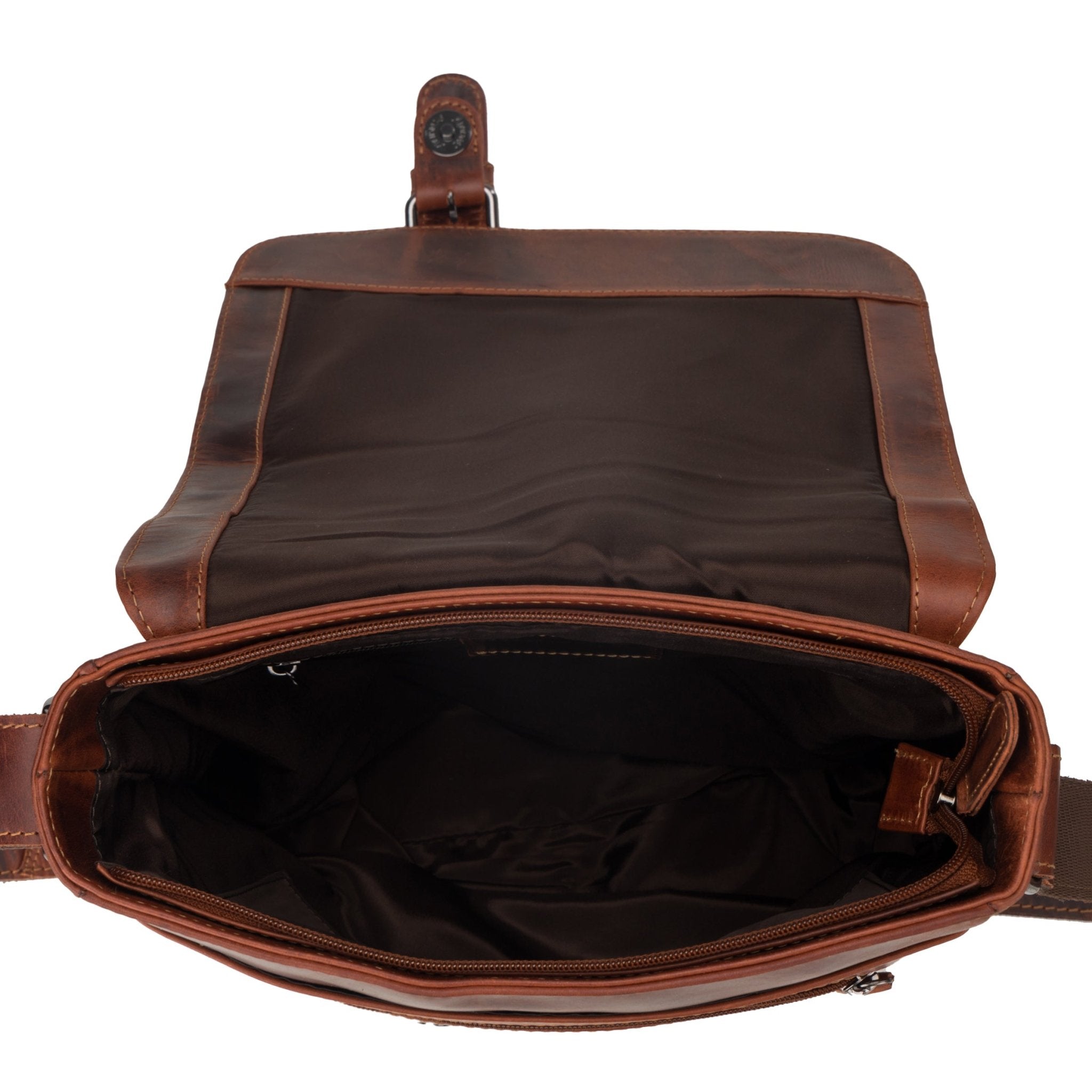 Raleigh Leather Messenger Bag – Unisex – Chestnut - Minori Leather