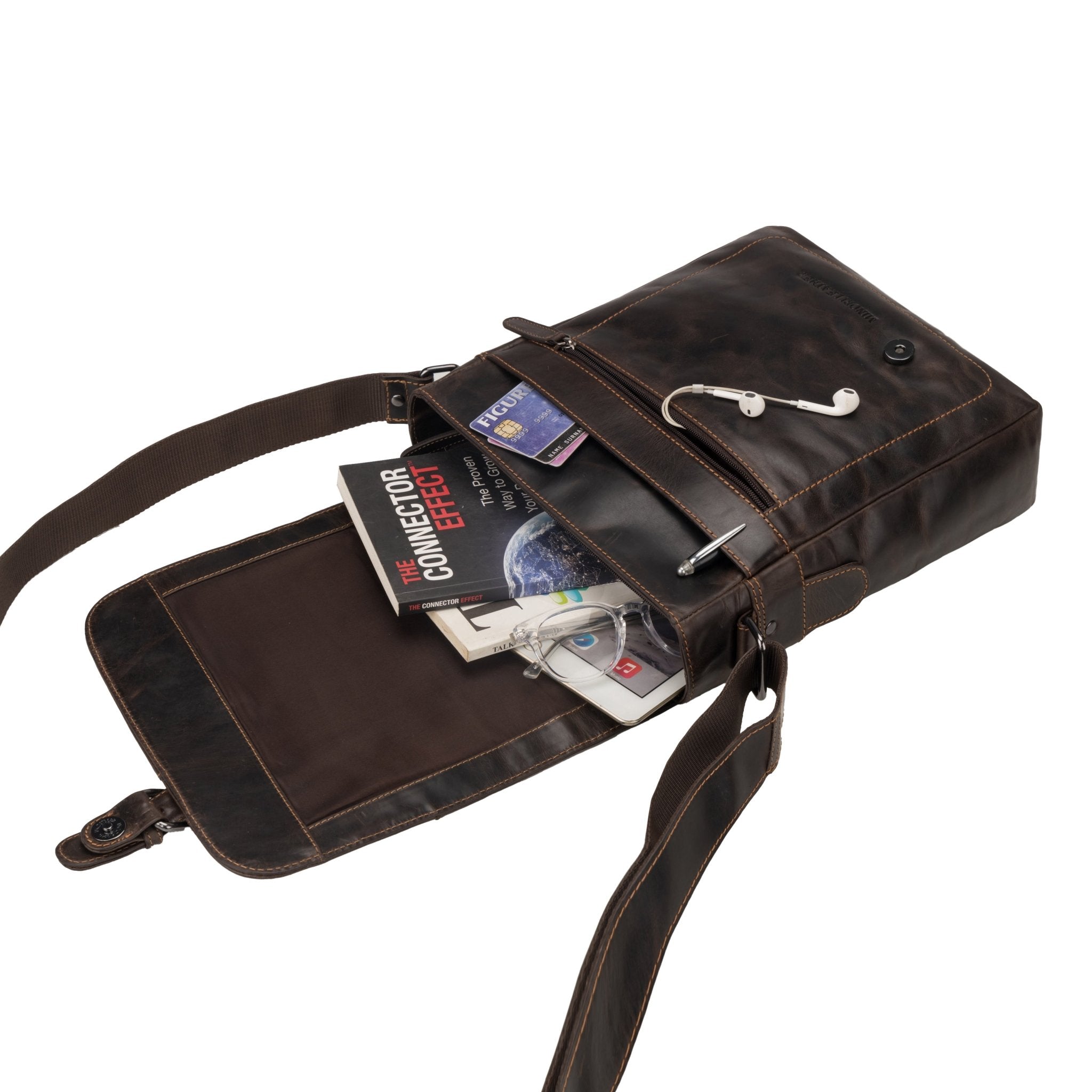 Raleigh Leather Messenger Bag – Unisex – Brown - Minori Leather