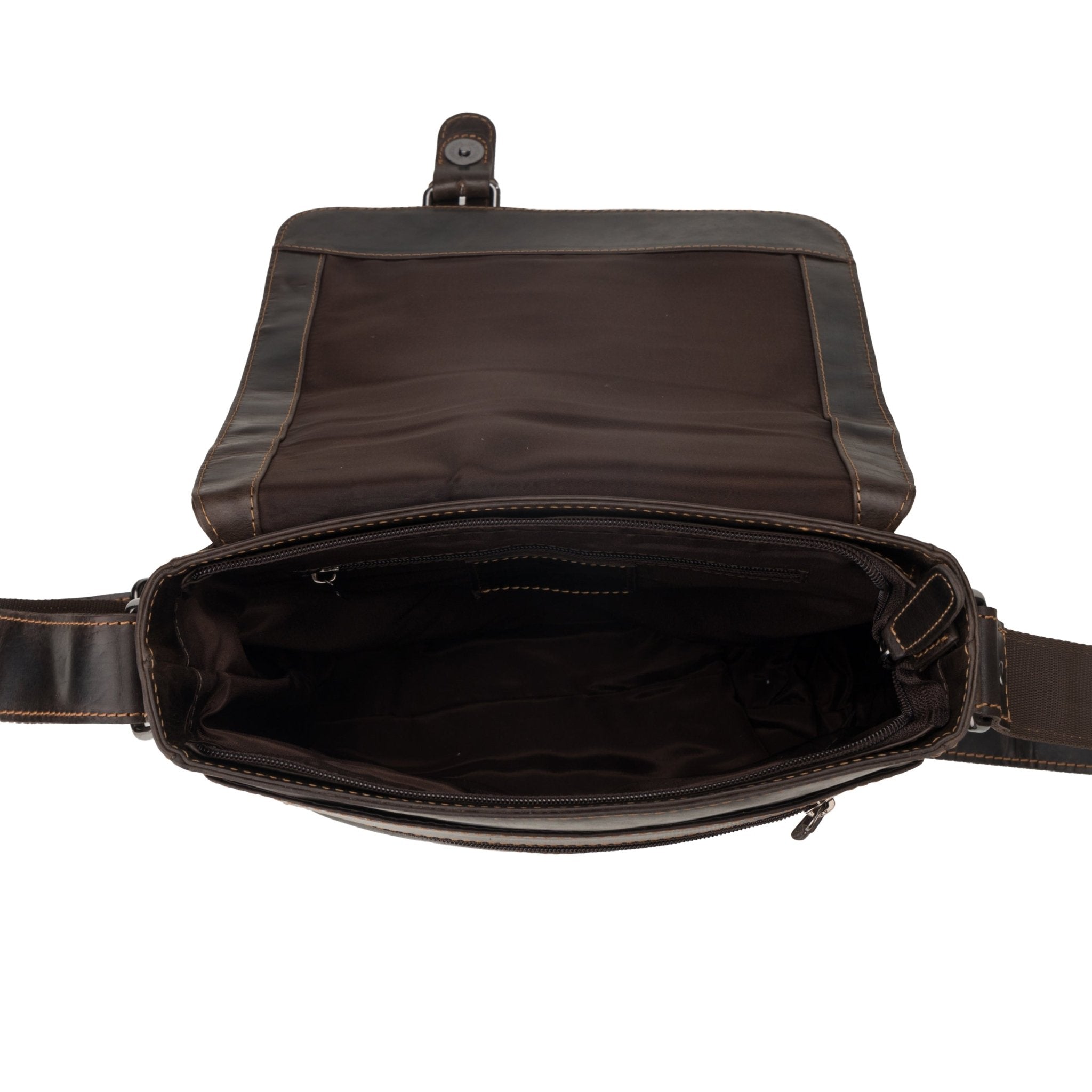 Raleigh Leather Messenger Bag – Unisex – Brown - Minori Leather