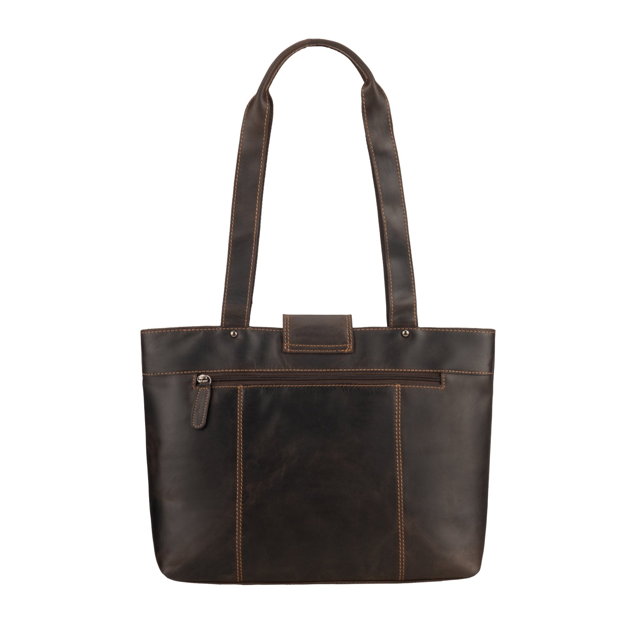 Brown Everett leather tote bag by Minori Leather, stylish shoulder bag with spacious interior and minimal design.