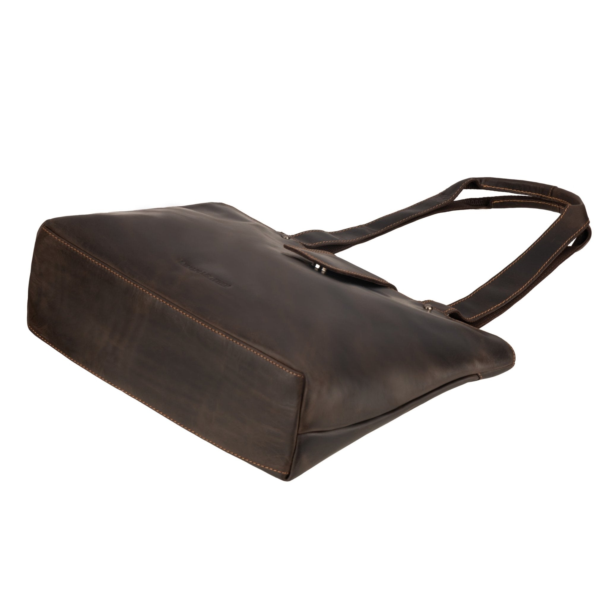 Minori Leather Everett Brown Leather Tote Bag with shoulder strap, stylish and spacious for everyday use.
