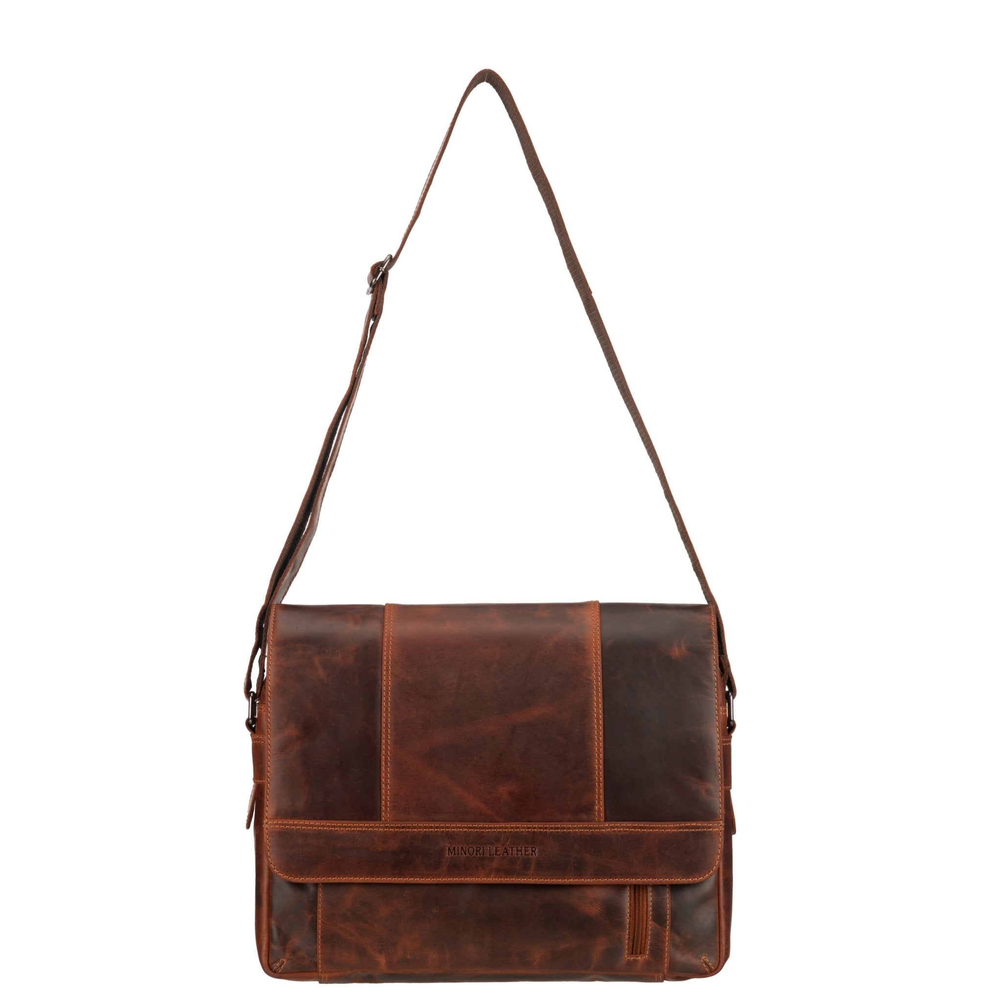 Jordan Leather Messenger Bag Chestnut – Full-Grain Oil Pull-Up