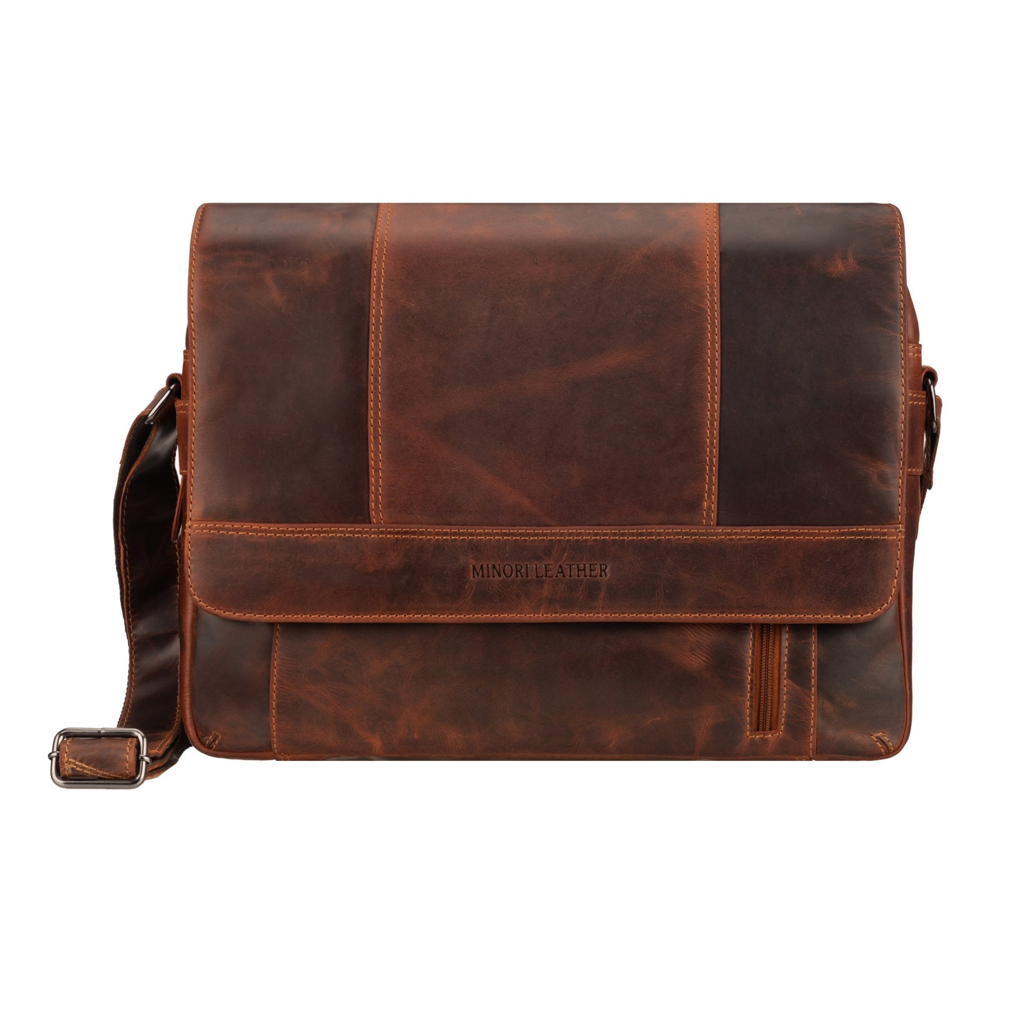 Jordan Leather Messenger Bag Chestnut – Full-Grain Oil Pull-Up