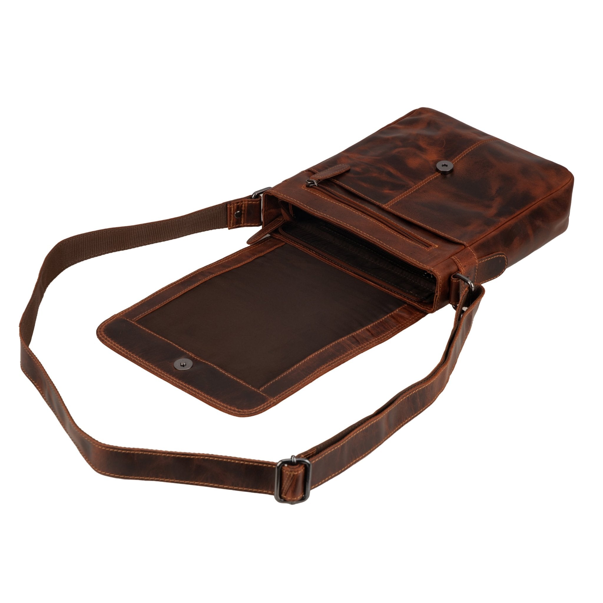 Halifax Leather Crossbody Bag – Chestnut | Minori Leather