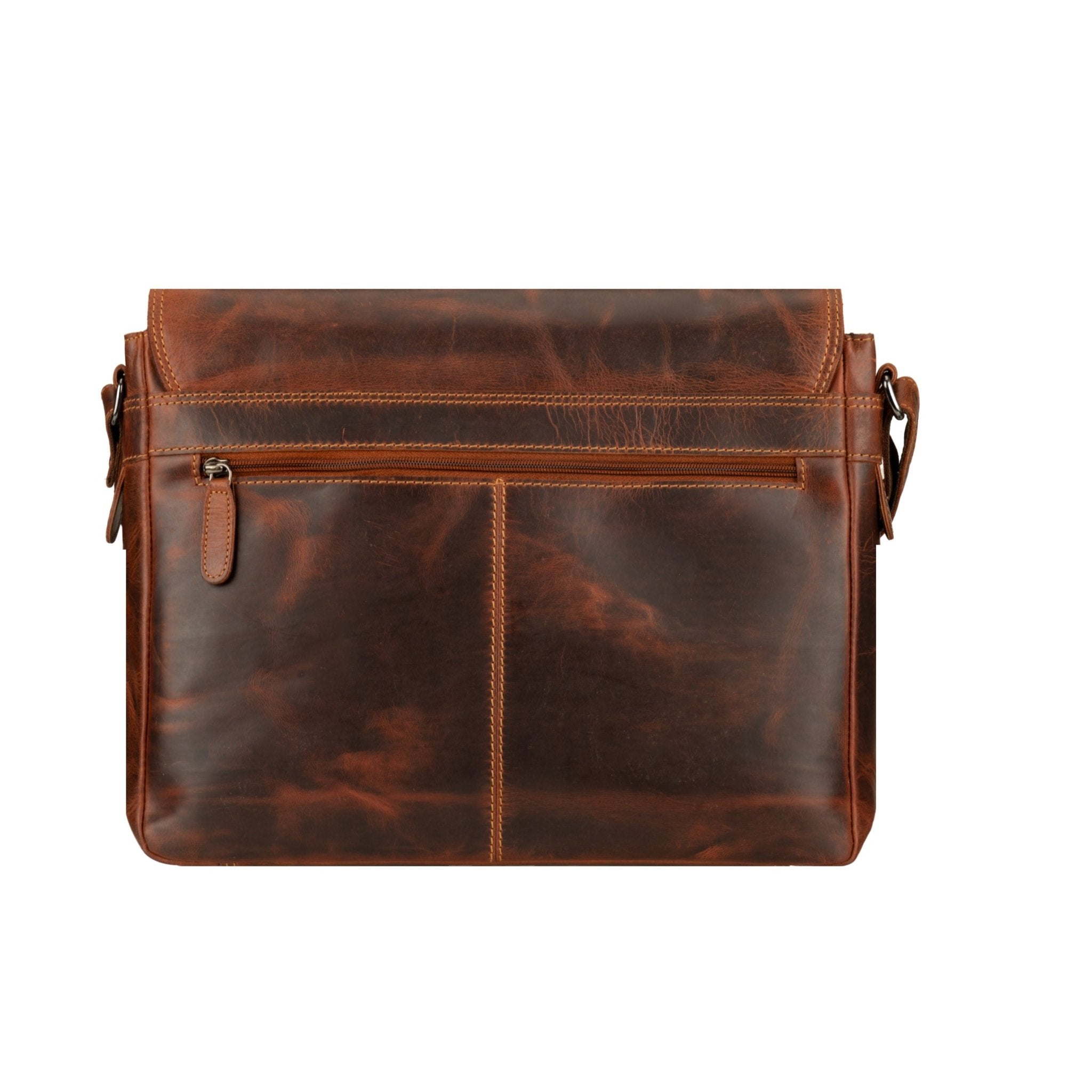 Bristol Leather Laptop Messenger Bag 14 Inch – Unisex – Chestnut - Minori Leather