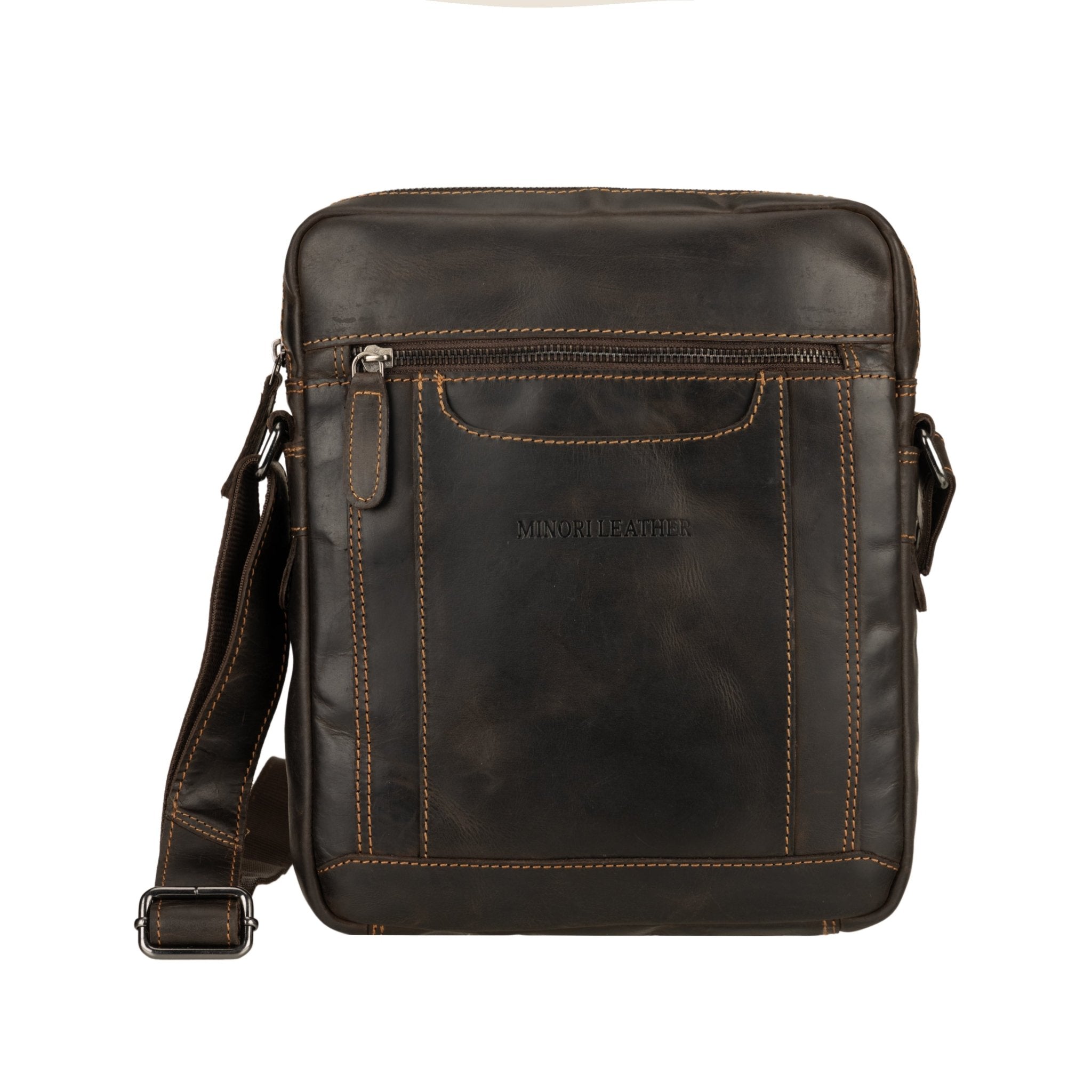 Tokyo Leather Crossbody Bag in Brown - Minori Leather