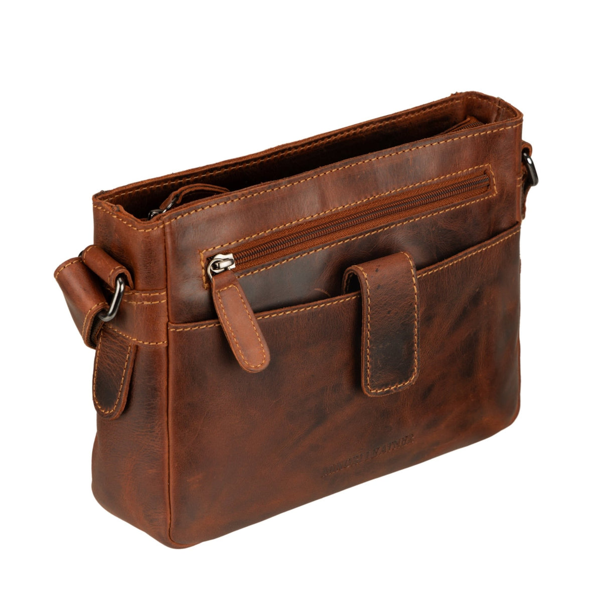 Camden Leather Crossbody Bag - Unisex - Chestnut - Minori Leather