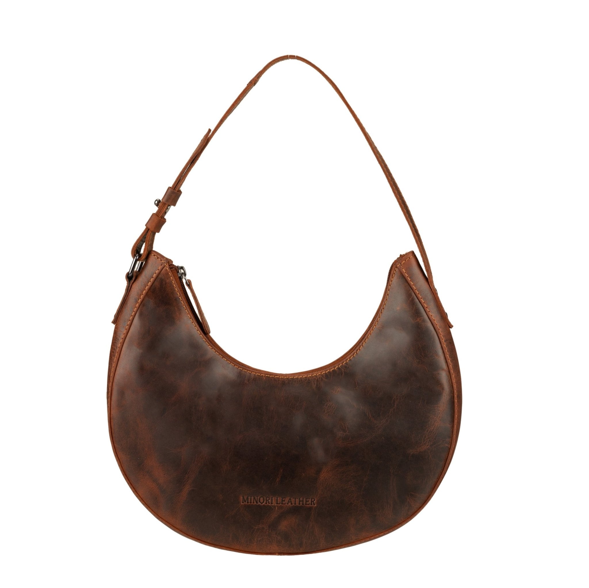 Selene Hobo Leather Shoulder Bag - Minori Leather