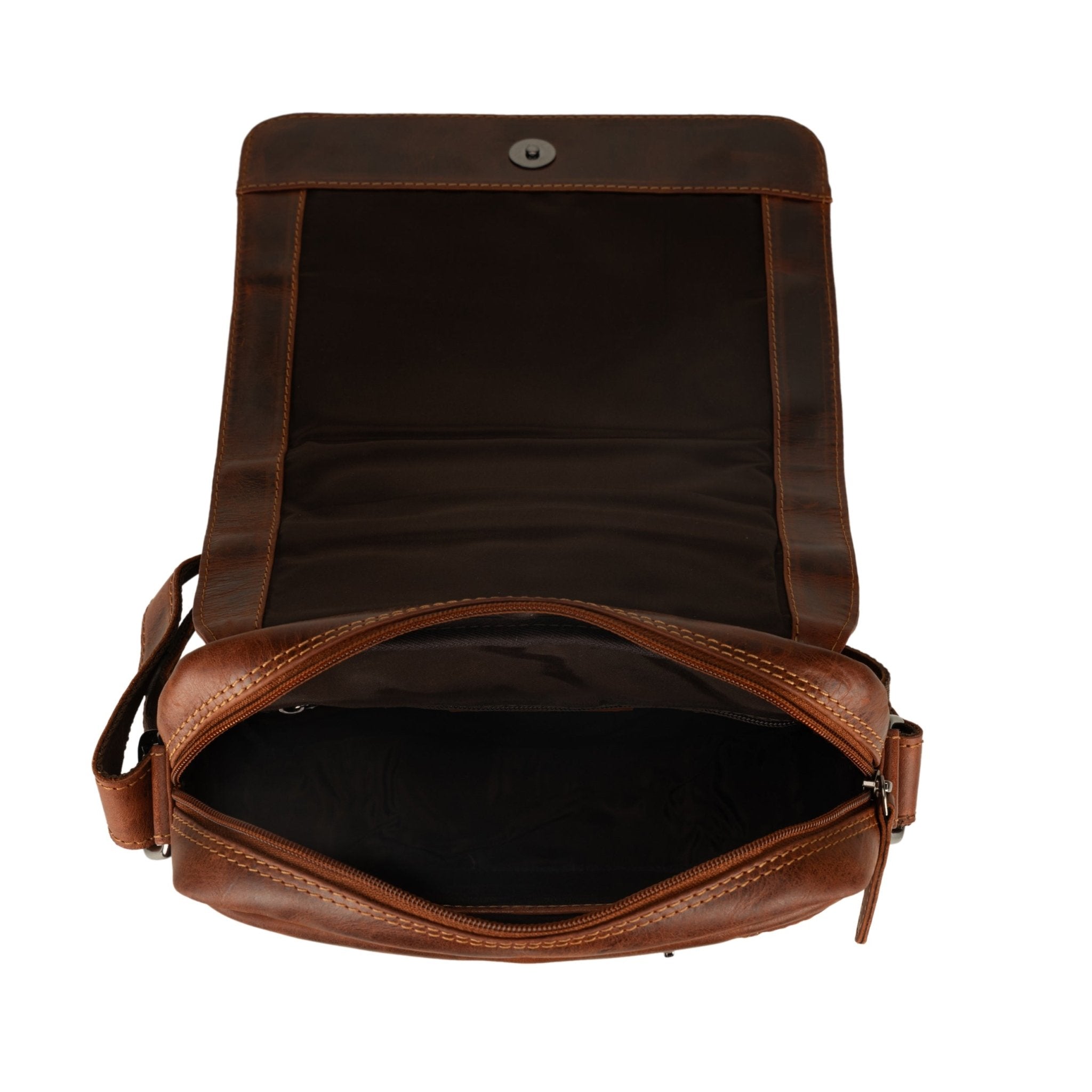 Boulder Leather Crossbody Bag in Chestnut - Minori Leather