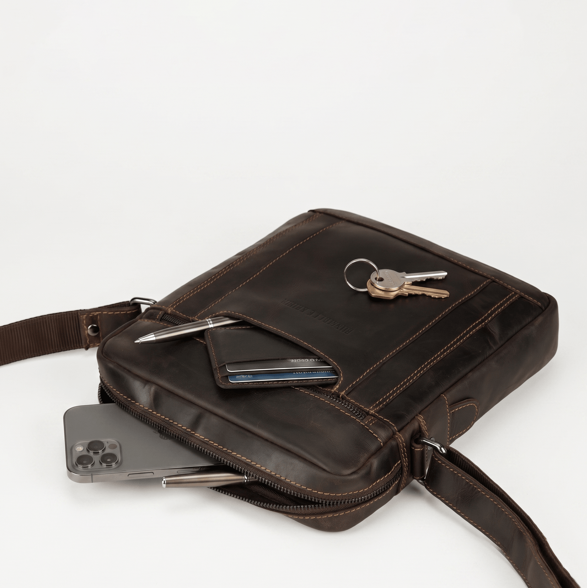 Tokyo Leather Crossbody Bag in Brown - Minori Leather