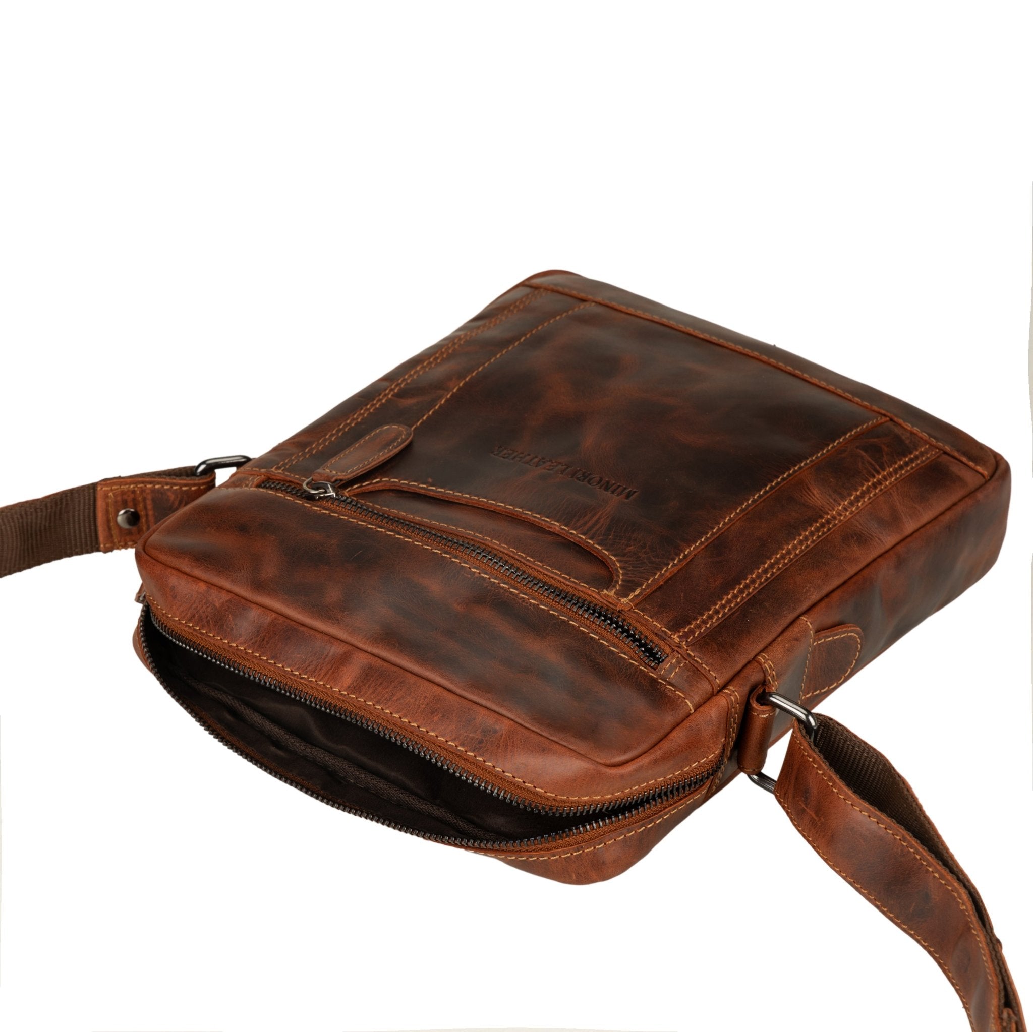 Tokyo Crossbody Chestnut Bag - Full-Grain Oil pull up Leather